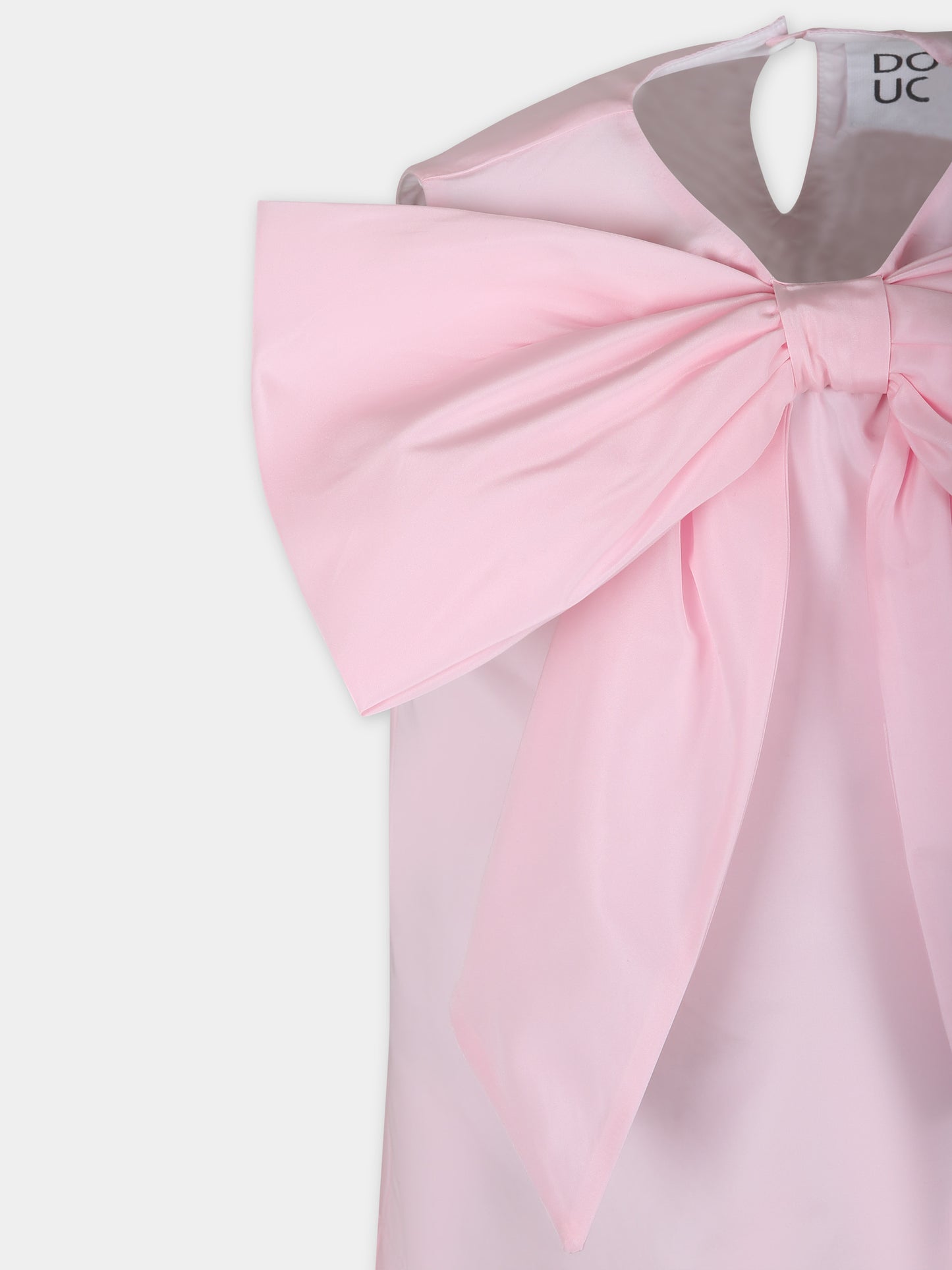 Vestito elegante rosa per bambina con fiocco,Douuod Kids,DU1B02 S0163 511