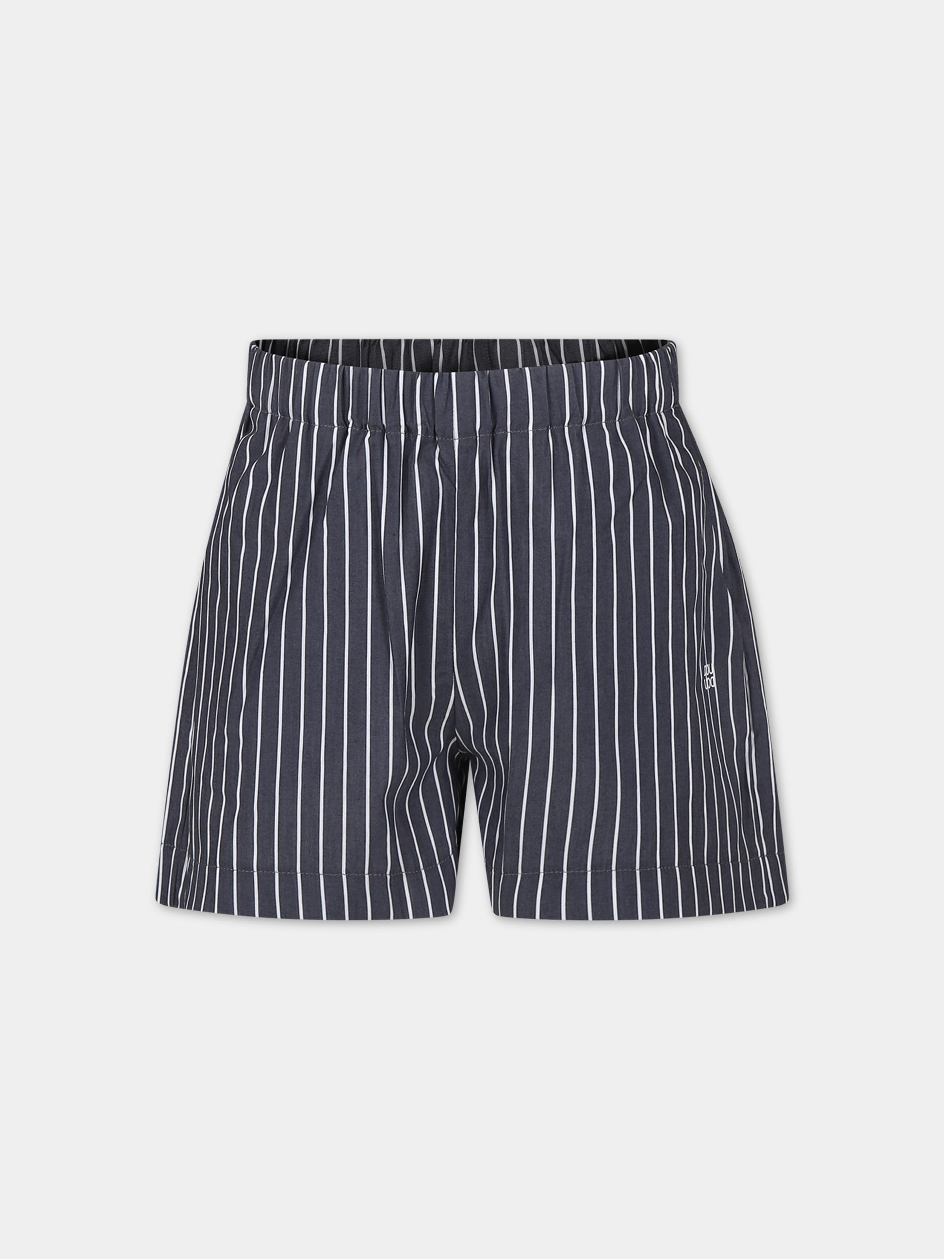 Shorts neri per bambino con logo,Douuod Kids,DU6A19 P0367 930BC