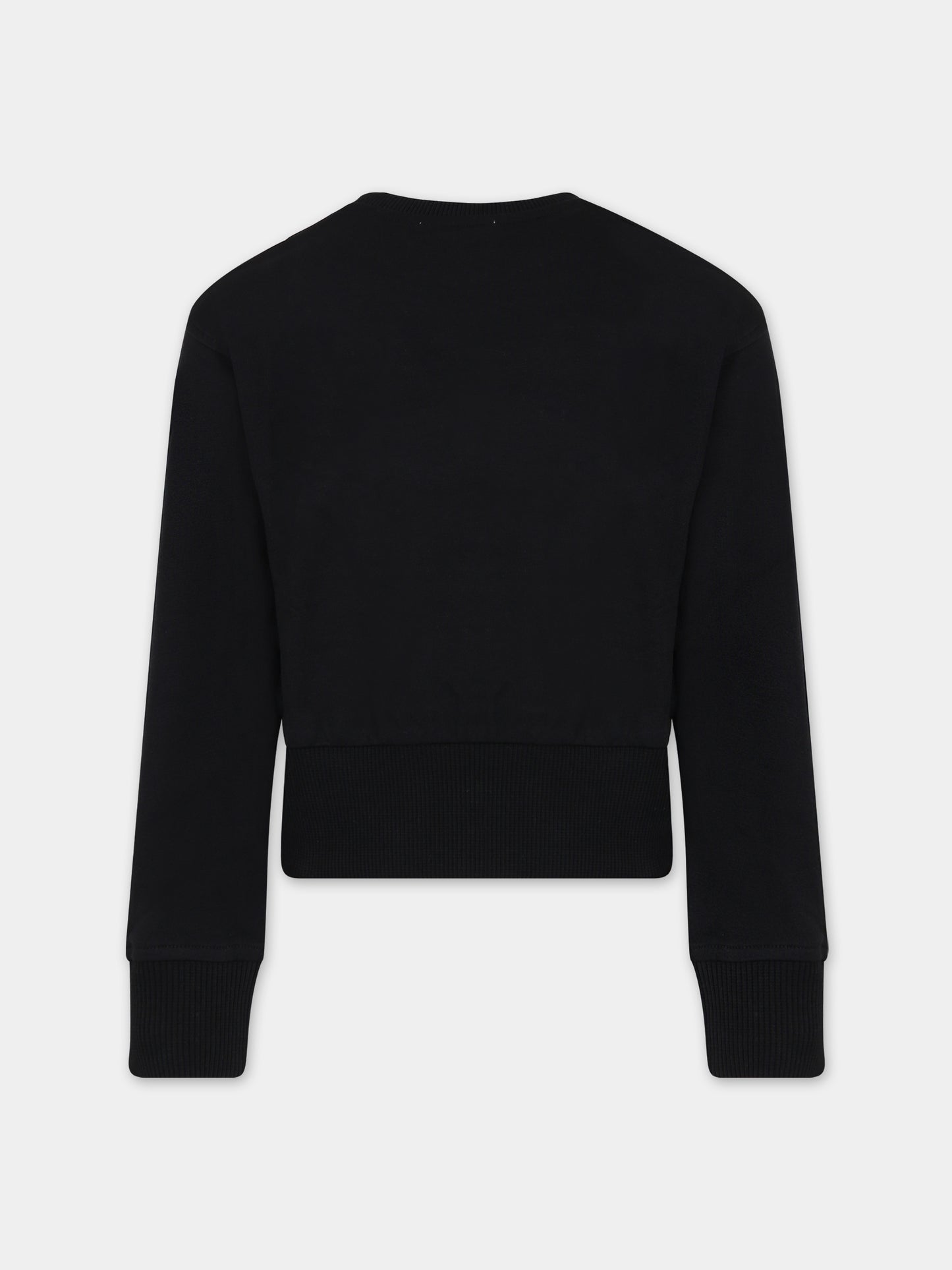 Felpa nera per bambina con logo,Moschino Kids,HCF032 LDA01 60100