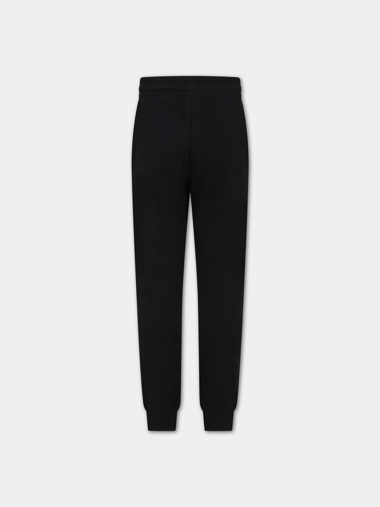Pantaloni neri per bambini con Teddy Bear e logo,Moschino Kids,HMP04R LCA34 60100