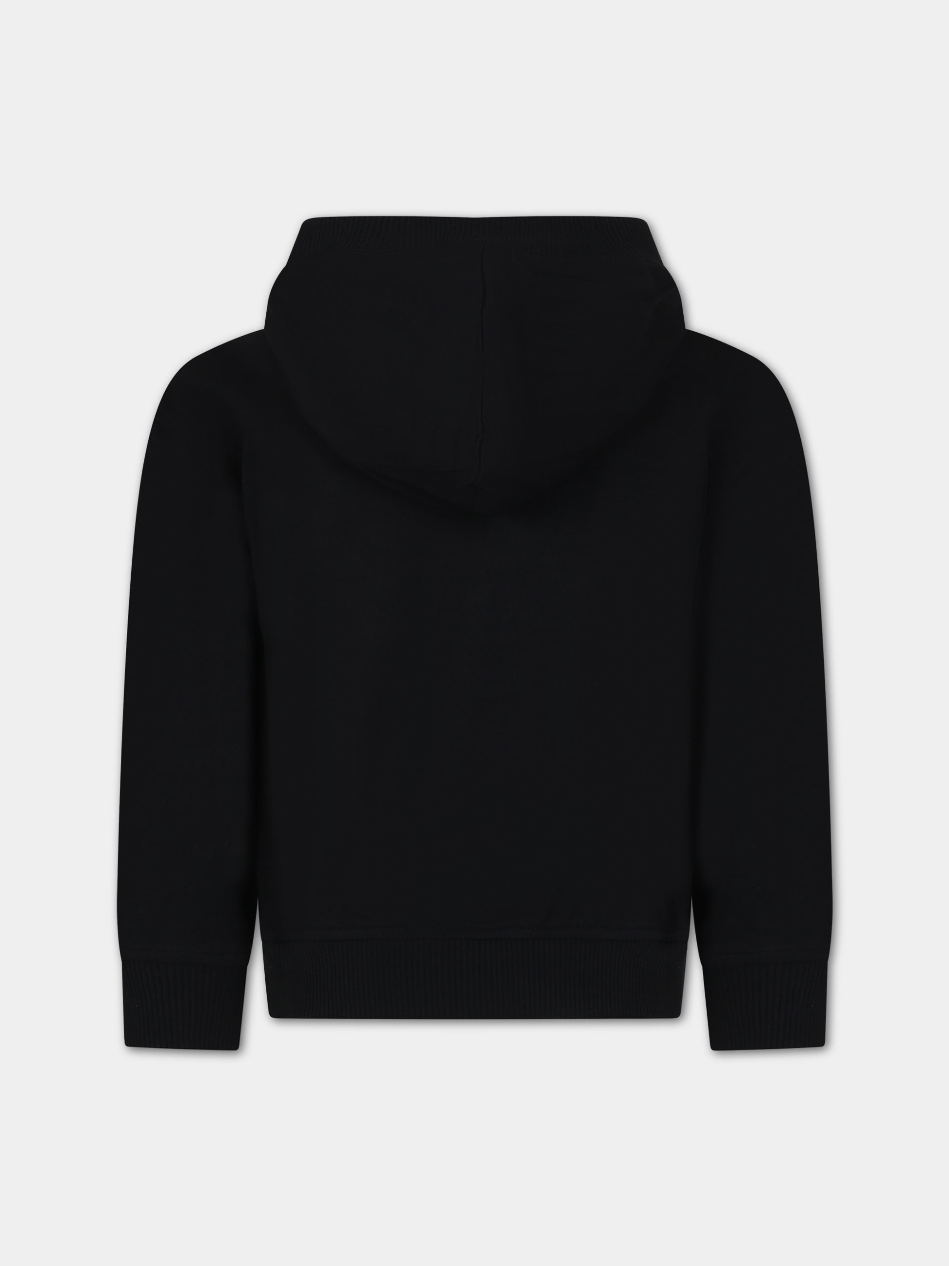 Felpa nera per bambino con Teddy Bear e logo,Moschino Kids,HUF07B LCA34 60100