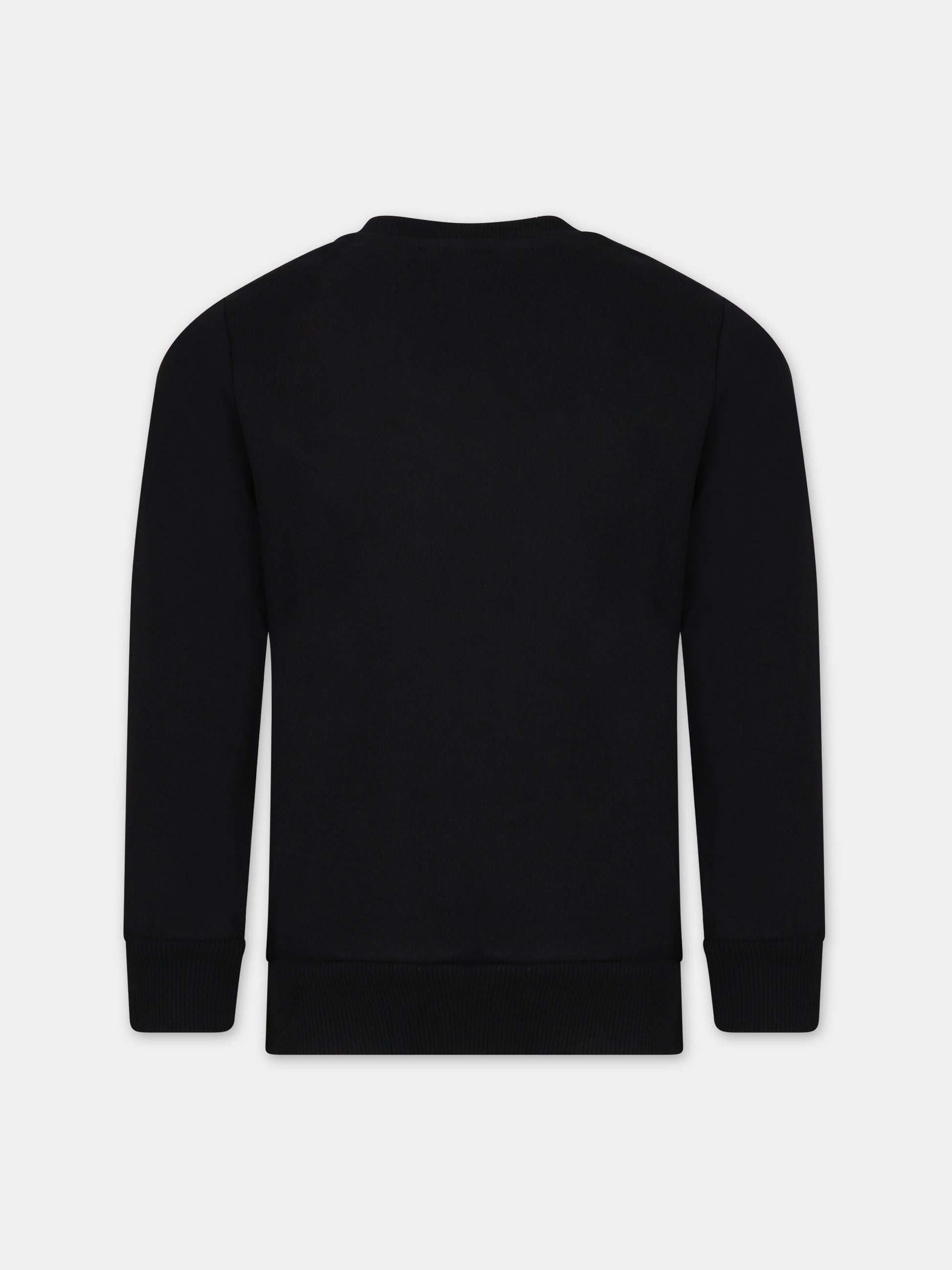 Felpa nera per bambini con Teddy Bears e logo,Moschino Kids,HUF07E LCA32 60100