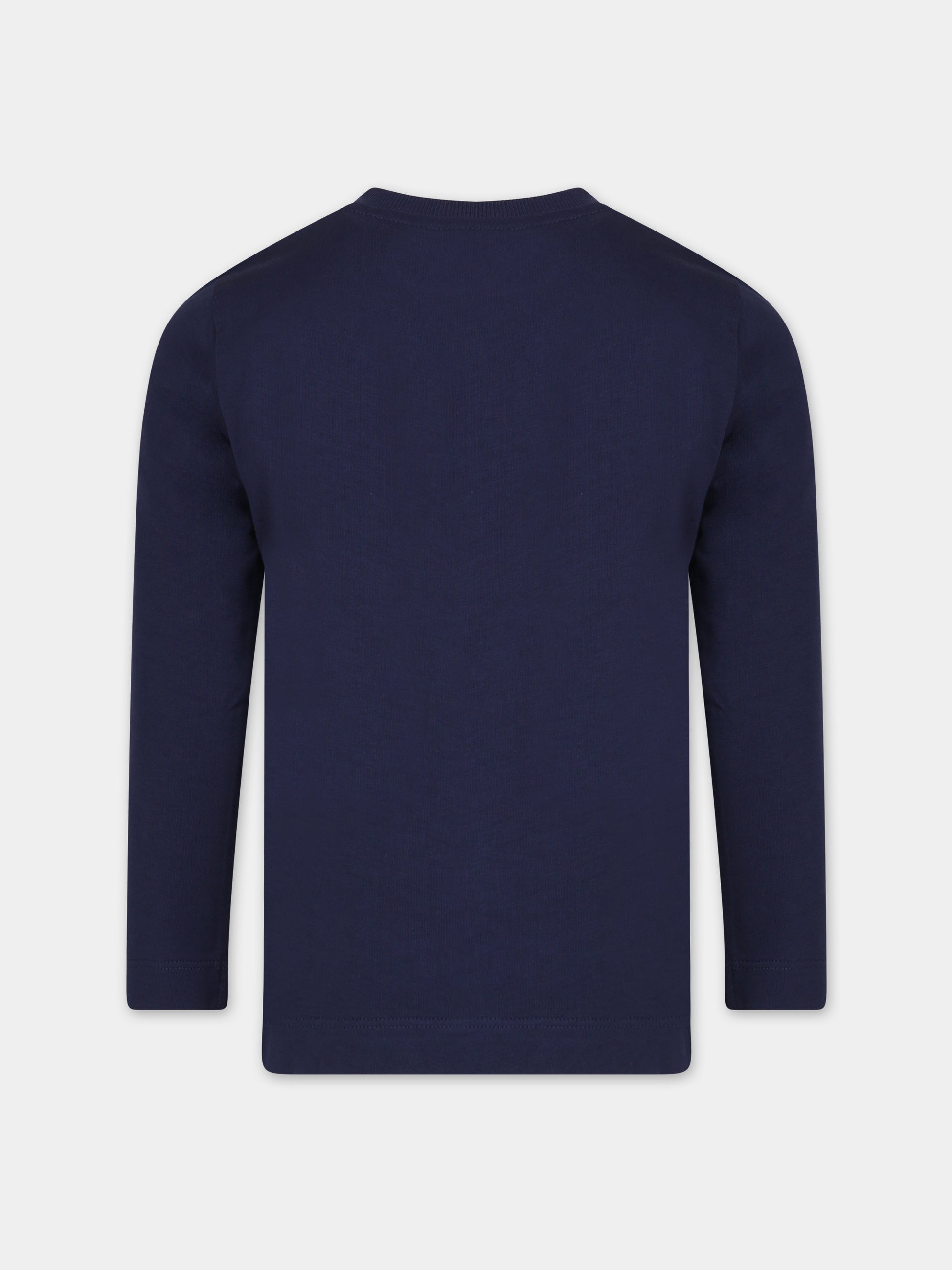 T-shirt blu per bambini con Teddy Bear,Moschino Kids,HUO00Q LAA23 40016