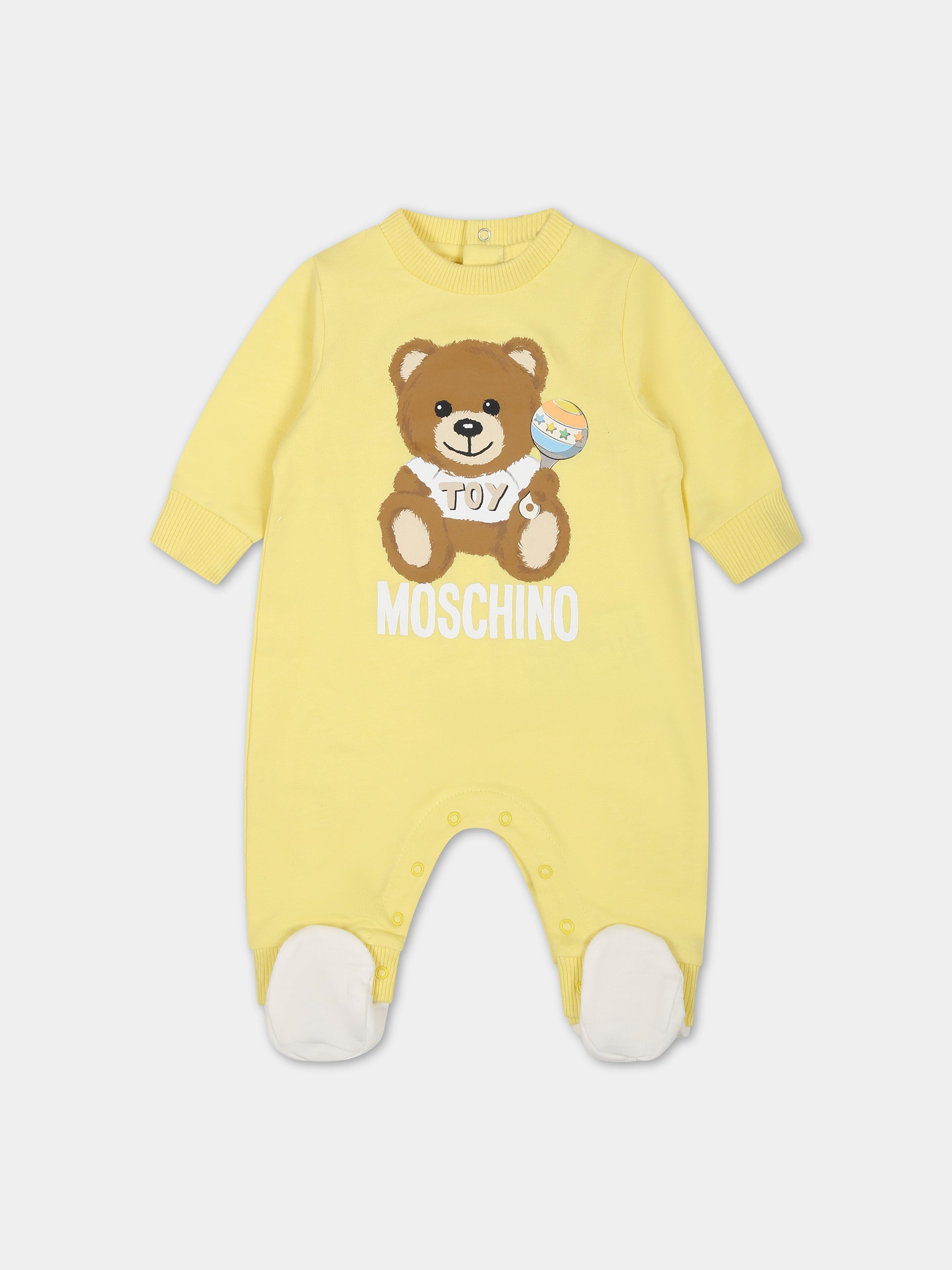 Tutina gialla per neonati con Teddy Bear,Moschino Kids,MNY03X LCA19 50230
