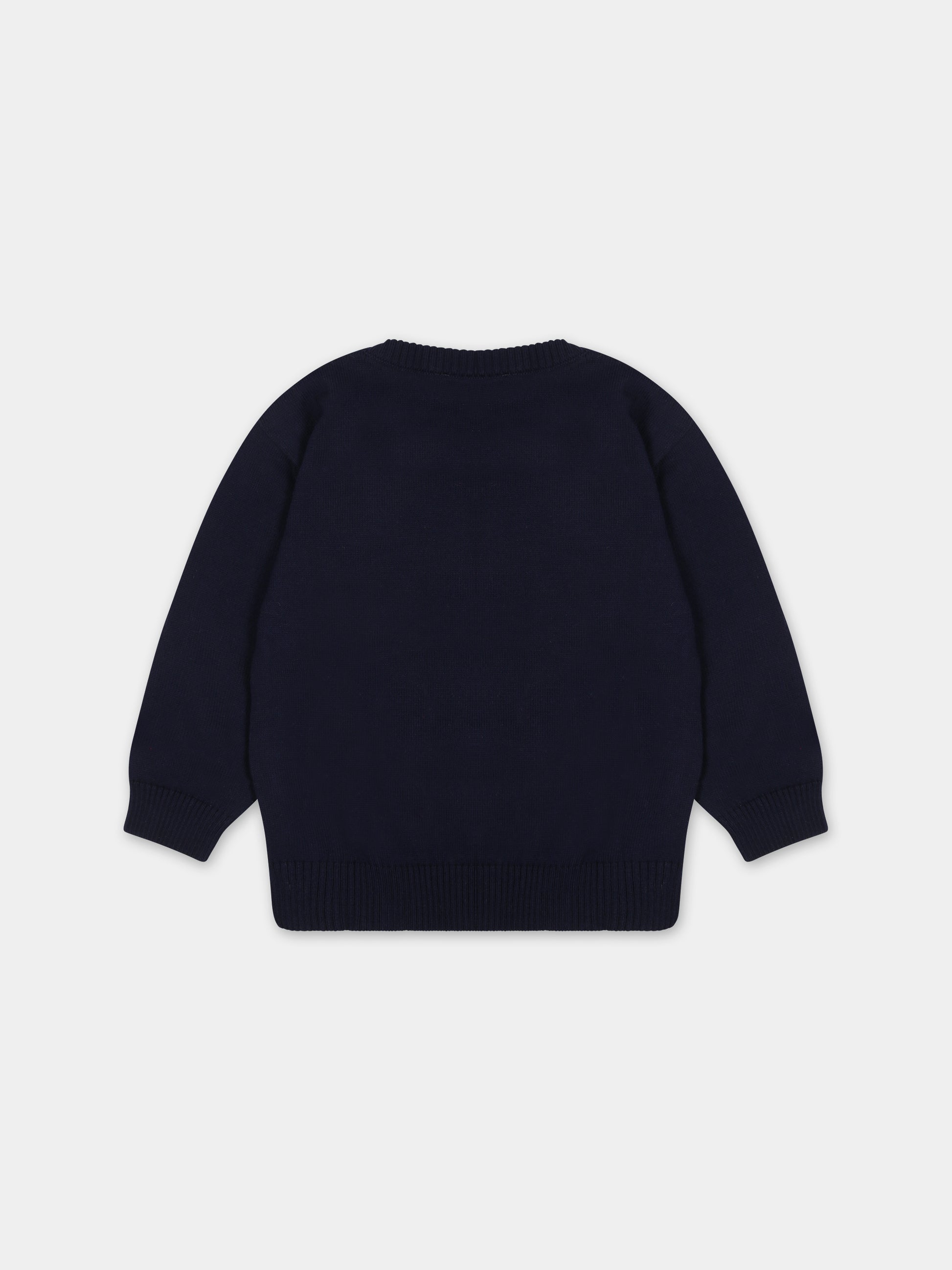 Maglione blu per neonato con Teddy Bear,Moschino Kids,MRW00J LHE13 40016