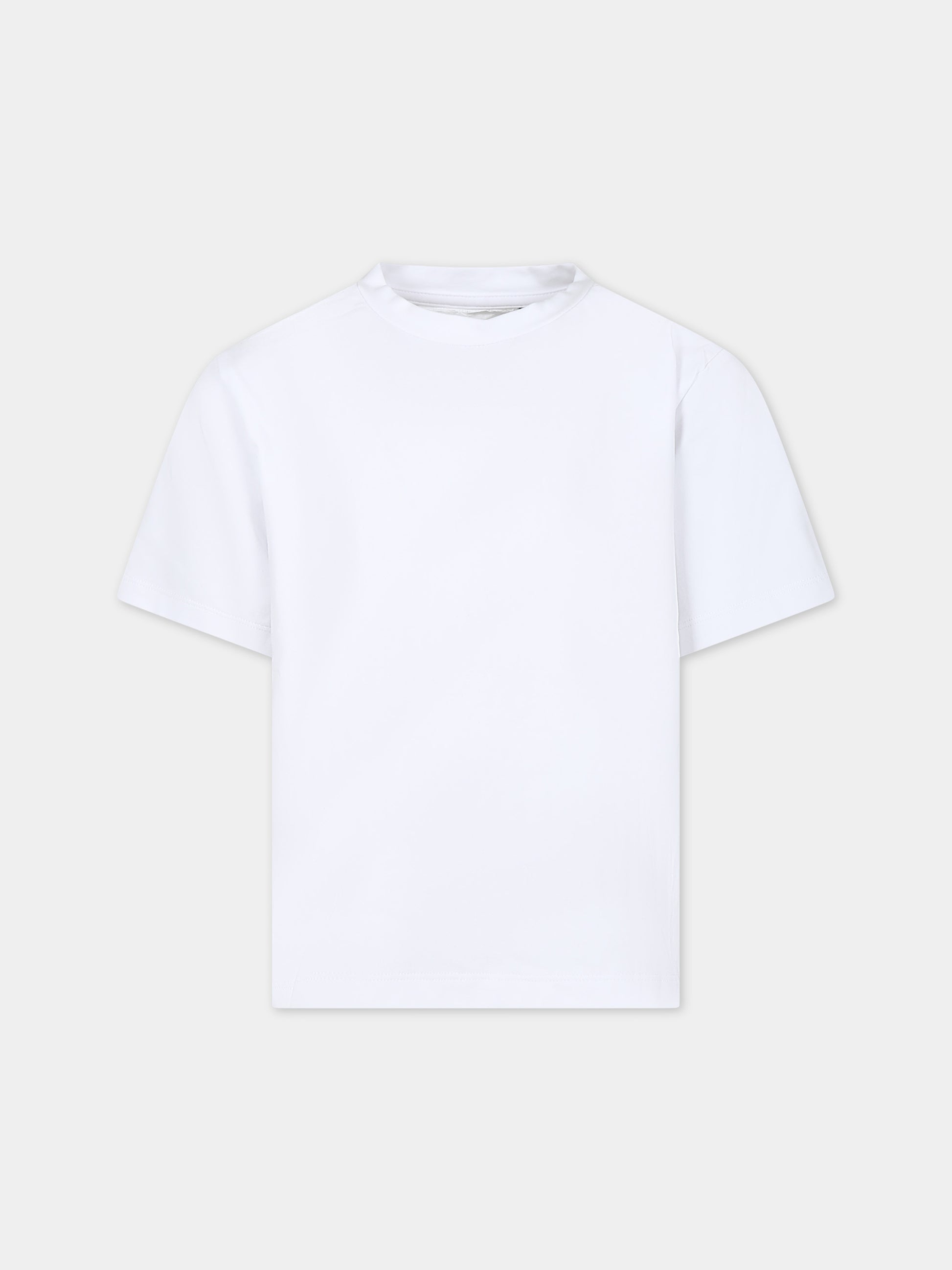 T-shirt bianca per bambina con volant,Caroline Bosmans,SS24 1005B 17 1000