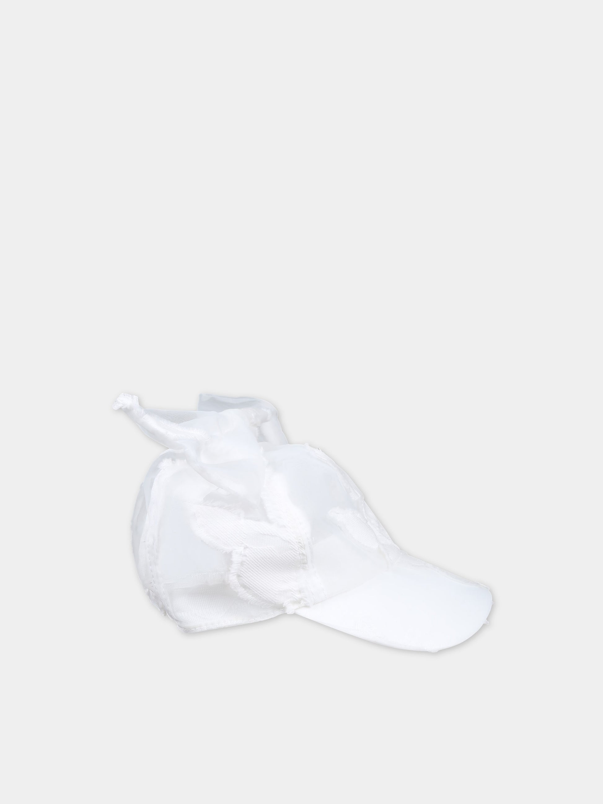 Cappello bianco per bambina con fiocco,Caroline Bosmans,SS24 9100 58 1000