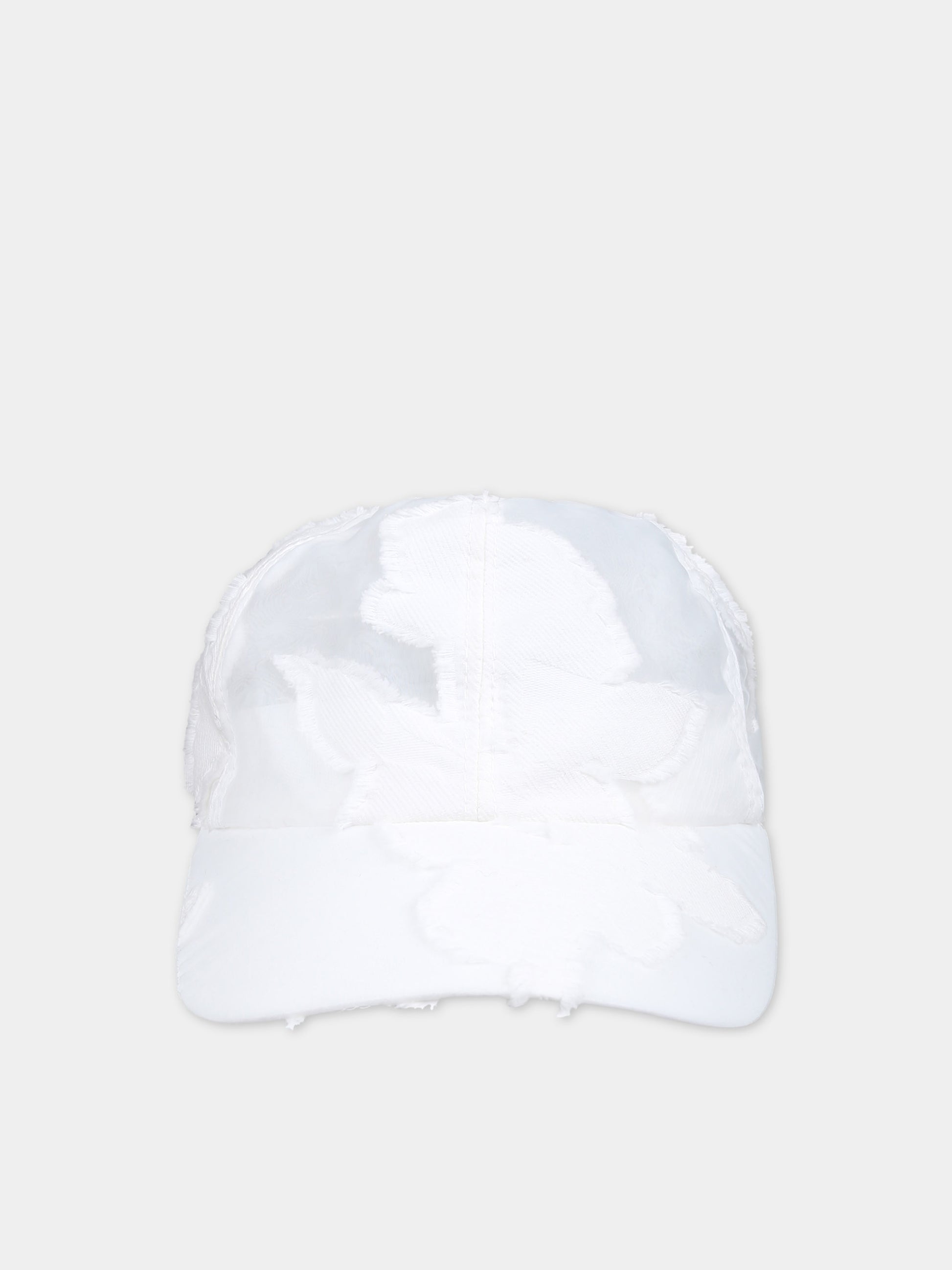 Cappello bianco per bambina con fiocco,Caroline Bosmans,SS24 9100 58 1000