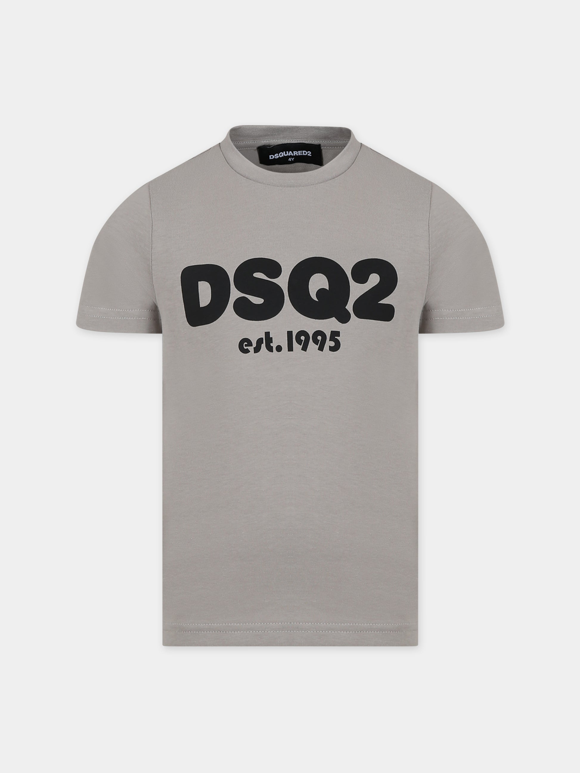 T-shirt grigia per bambino con logo,Dsquared2,DQ2101 D00MV D2T1019U DQ915