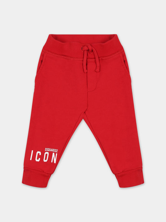 Pantaloni rossi per neonato con logo,Dsquared2,DQ1379 D002Y DQ417