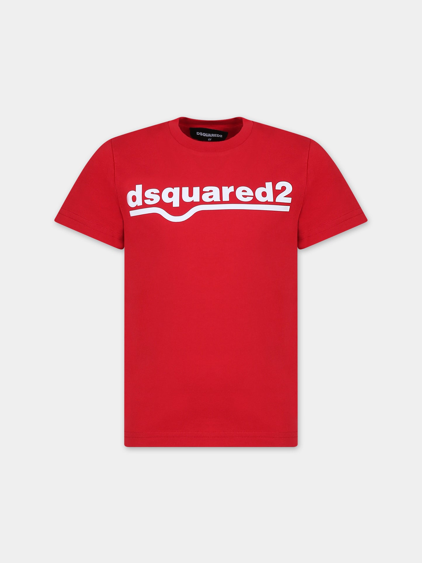 T-shirt rossa per bambino con logo,Dsquared2,DQ0513-D002F DQ405