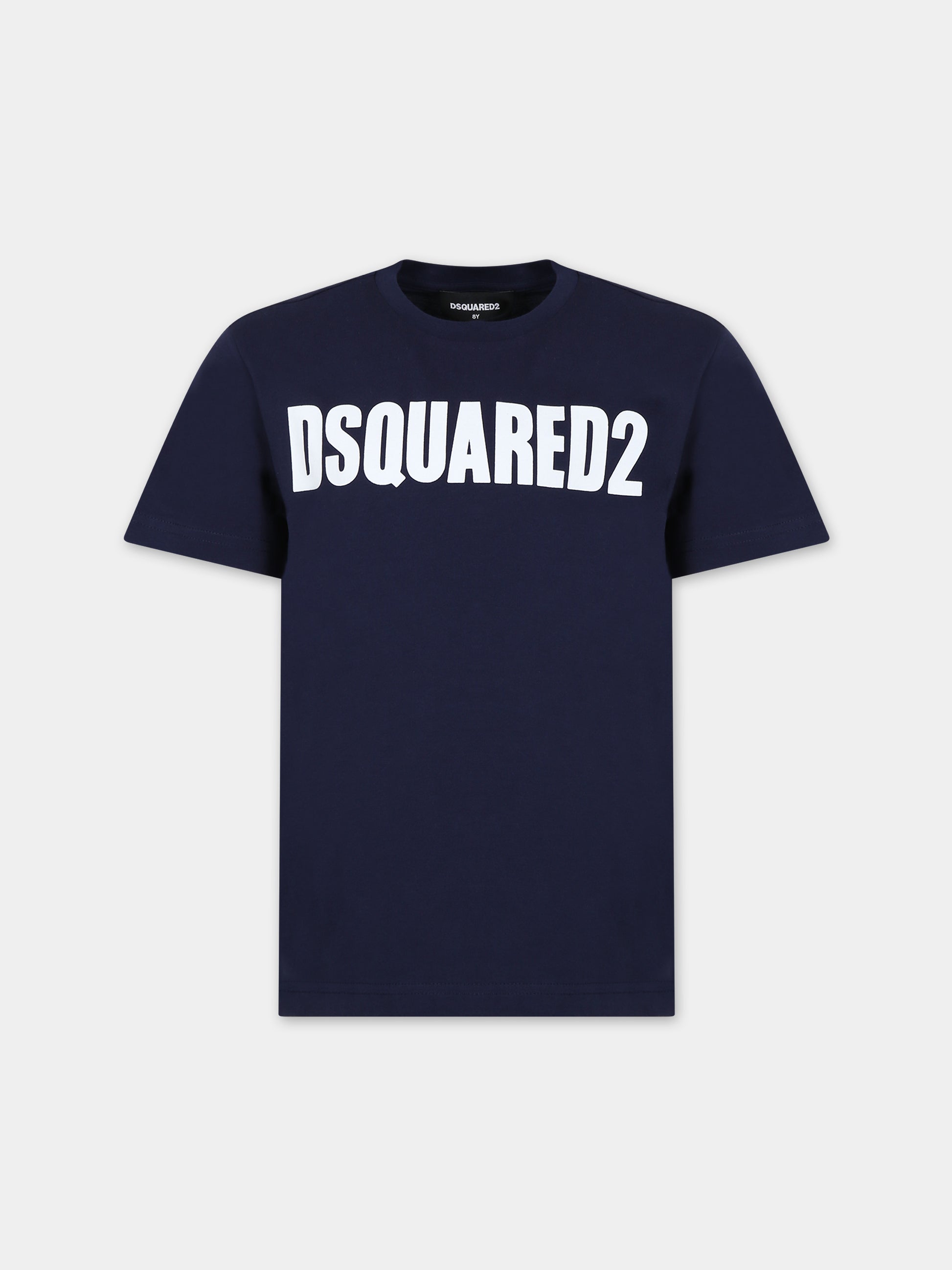 T-shirt blu per bambino con logo,Dsquared2,DQ0523-D00MQ DQ875