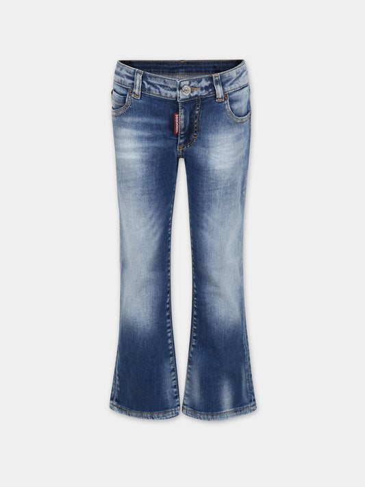 Jeans blu per bambina con logo,Dsquared2,DQ0921 D0A2K DQ01