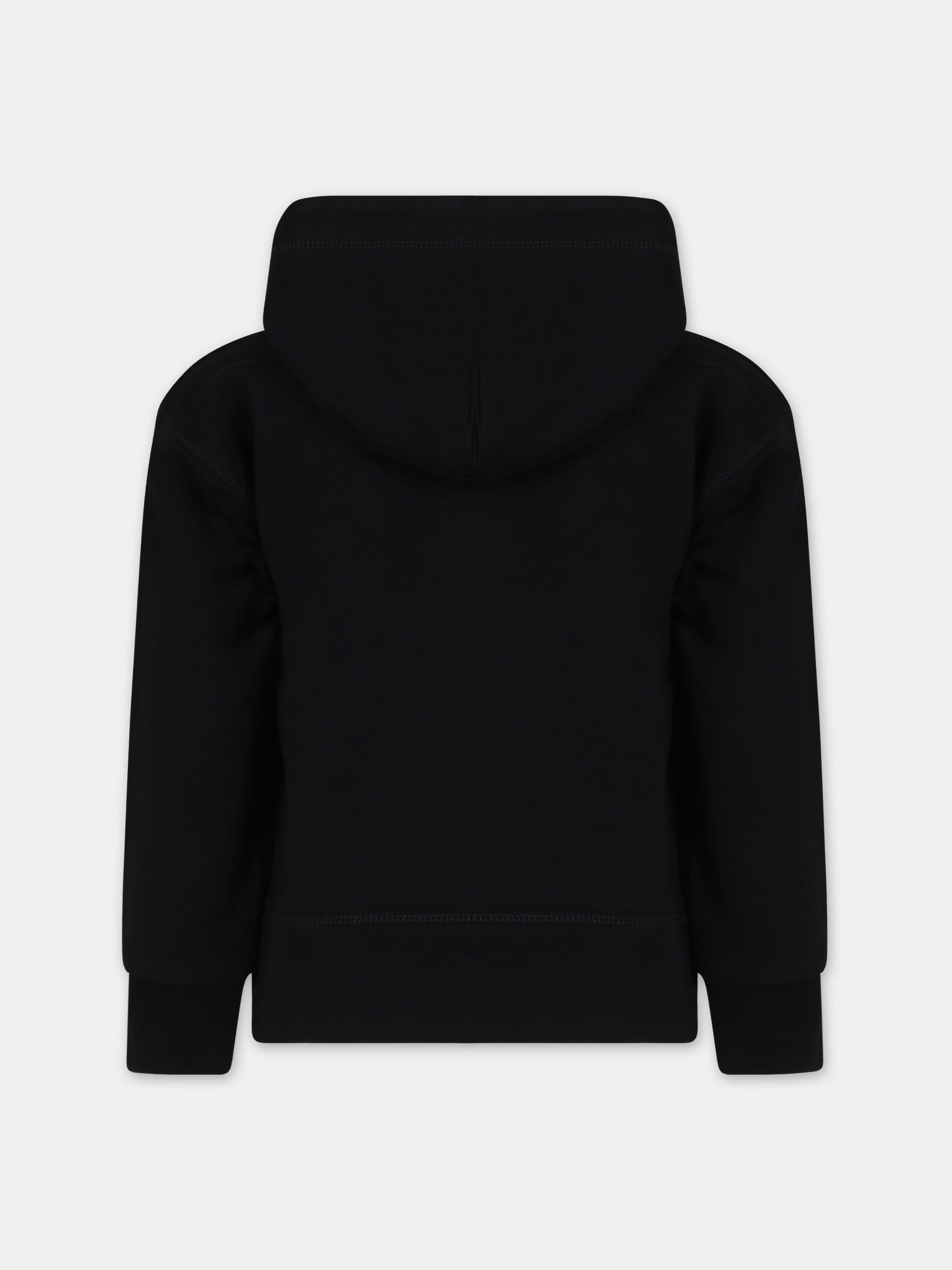 Felpa nera per bambino con logo,Dsquared2,DQ1782 D0A4D DQ900