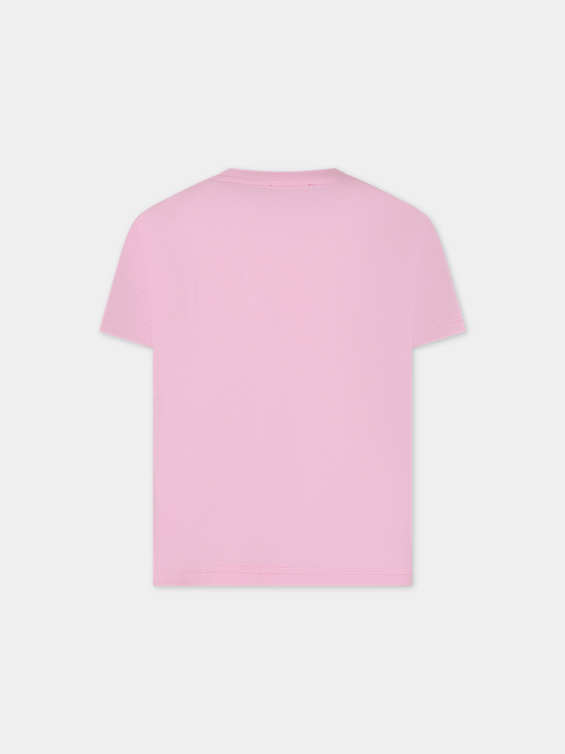 T-shirt rosa per bambina con logo,Diesel,J01182 00YI9 K369G