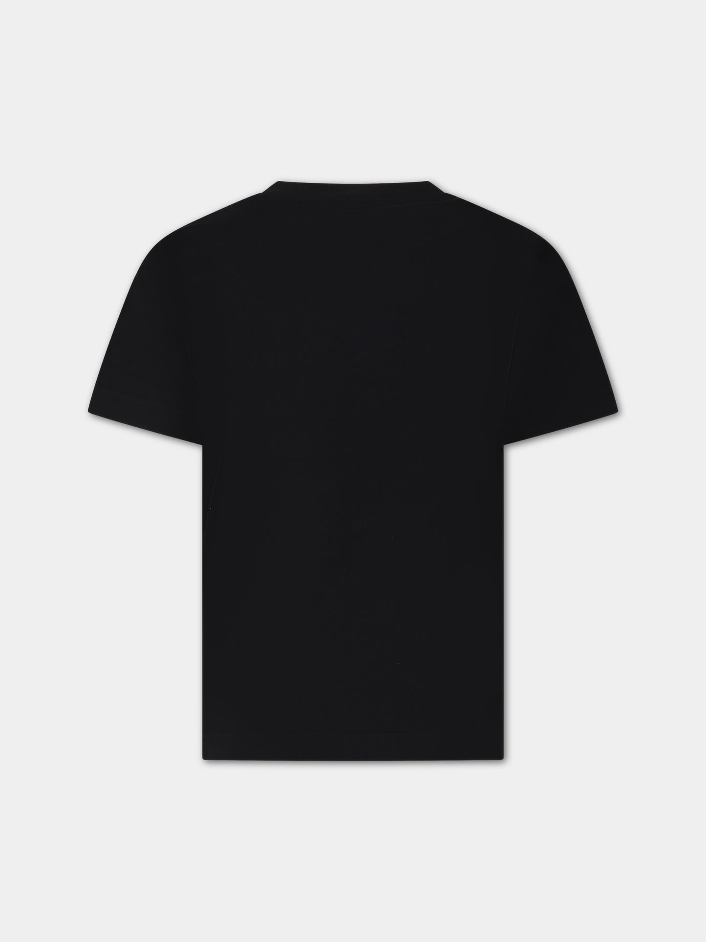 T-shirt nera per bambini con logo,Diesel,J01312 KYAR1 K900