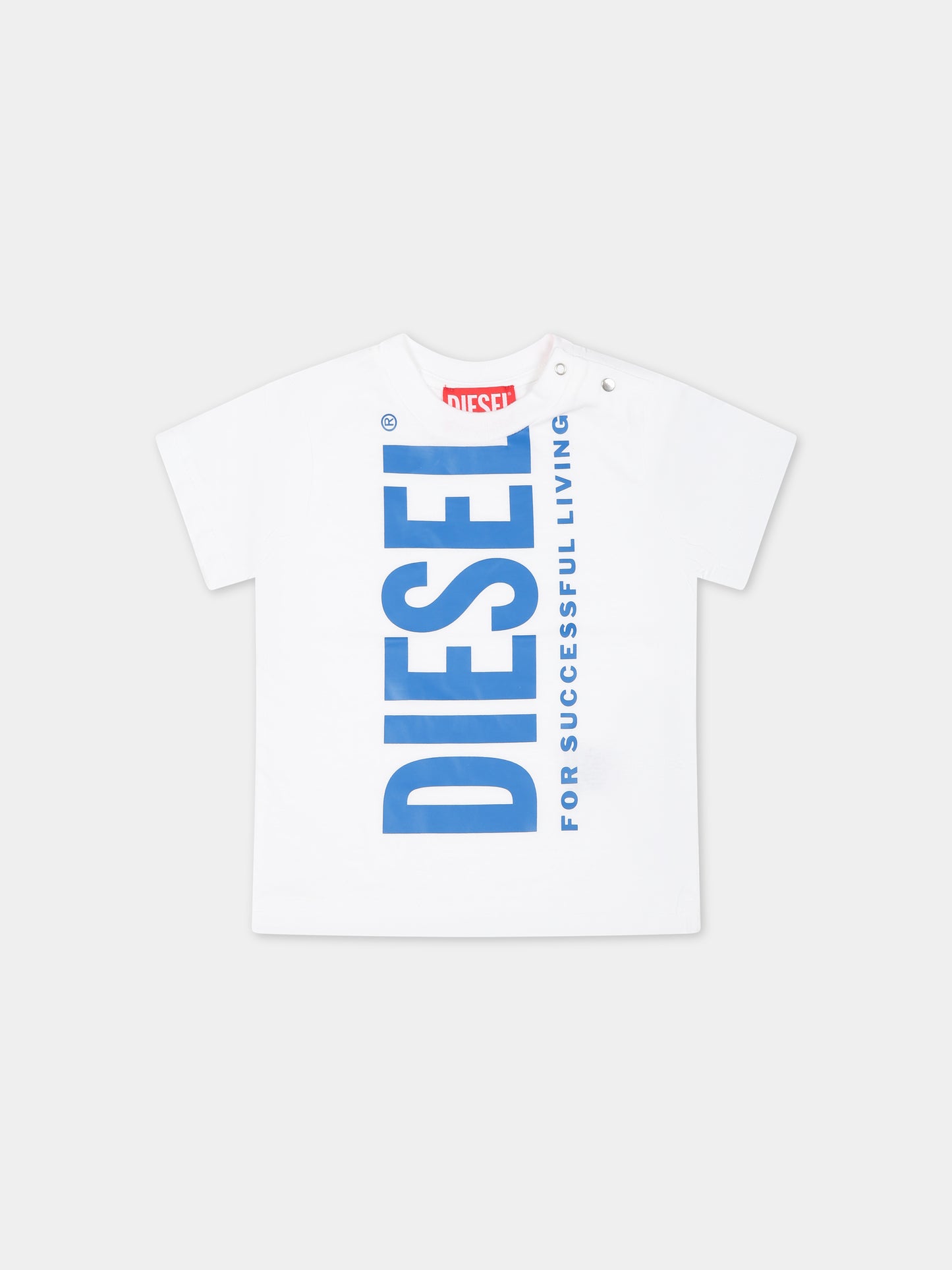 T-shirt bianca per neonati con logo,Diesel,K00347 00YI9 K100