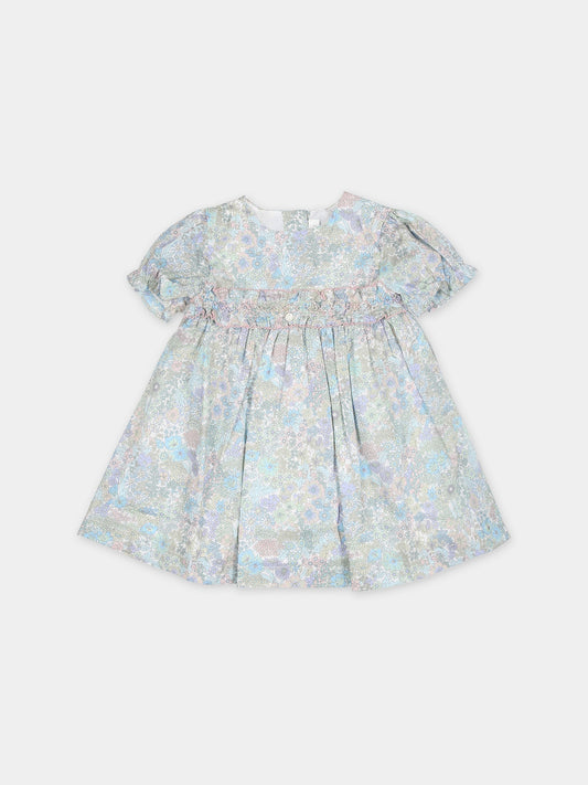 Vestito casual celeste per neonata con tessuto Liberty,Tartine Et Chocolat,TY30010 50