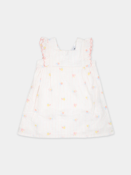 Vestito casual bianco per neonata,Tartine Et Chocolat,TY30091 01