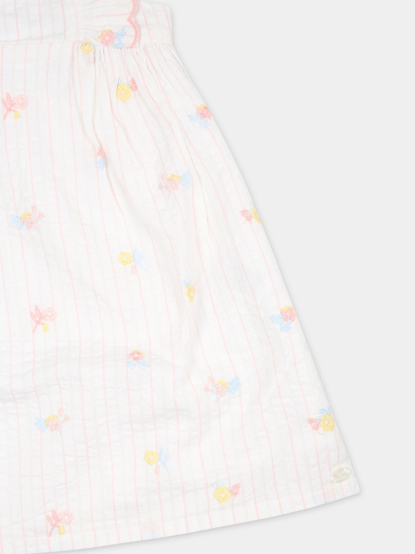 Vestito casual bianco per neonata,Tartine Et Chocolat,TY30091 01