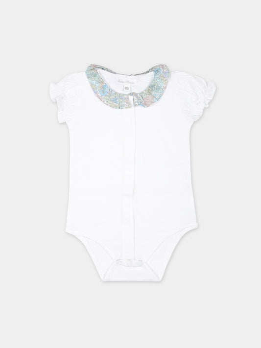 Body bianco per neonata con tessuto Liberty,Tartine Et Chocolat,TY11000 01