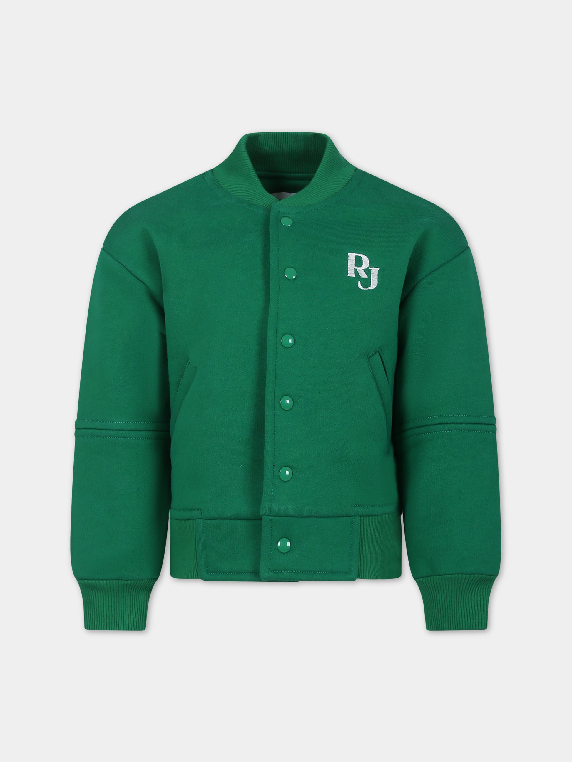 Bomber verde per bambini con logo,Romy June,0006 01 7001 700 F23