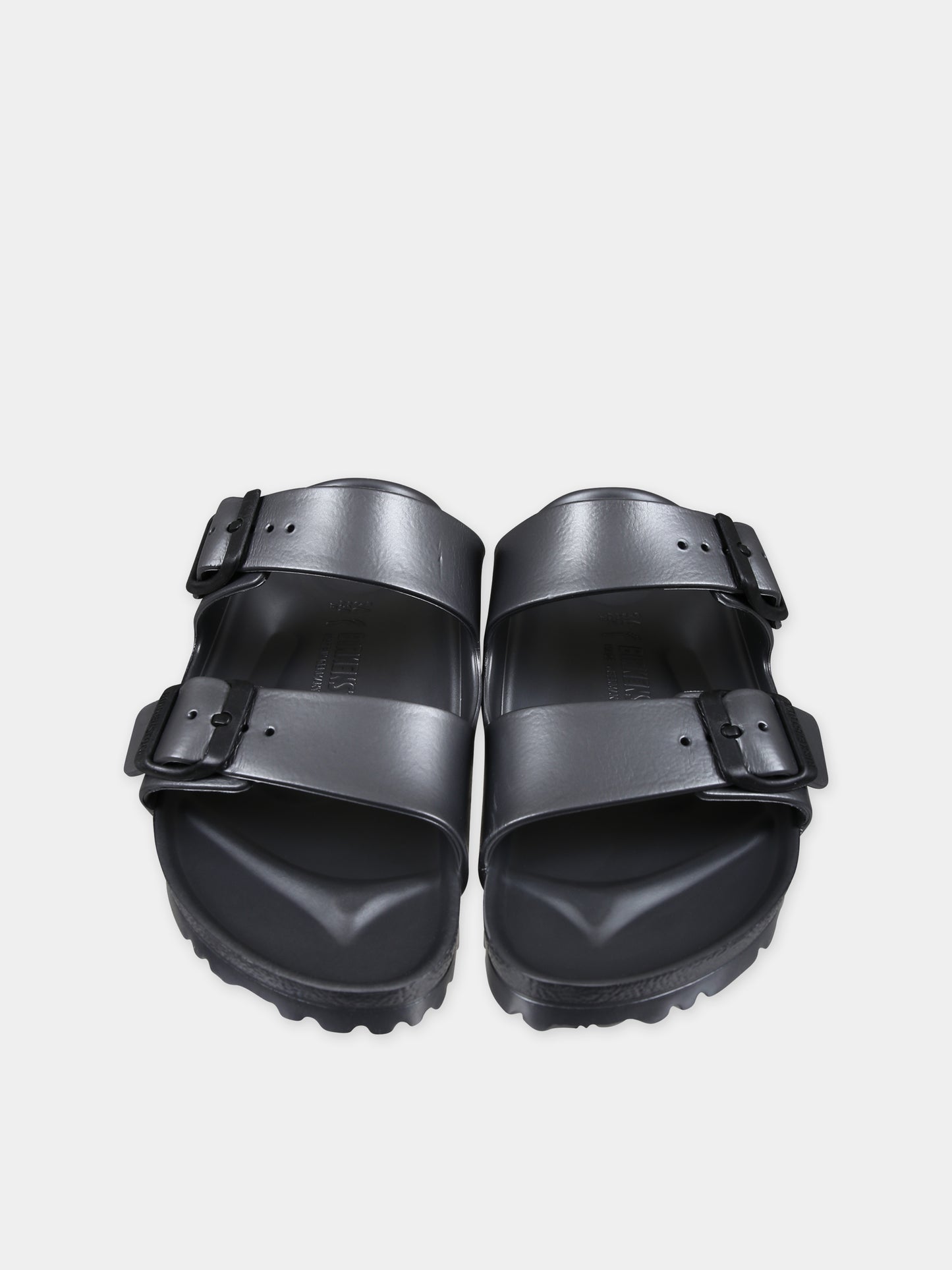 Ciabatte nere Arizona Eva per bambini con logo,Birkenstock,1001498 METALLIC ANTHRACITE