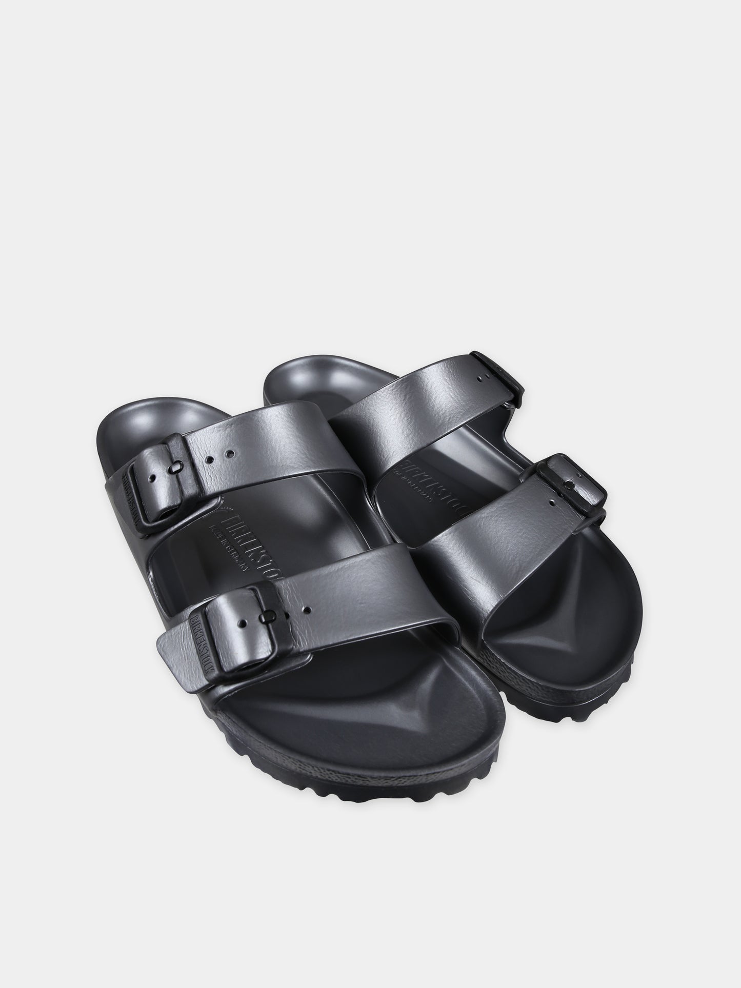 Ciabatte nere Arizona Eva per bambini con logo,Birkenstock,1001498 METALLIC ANTHRACITE