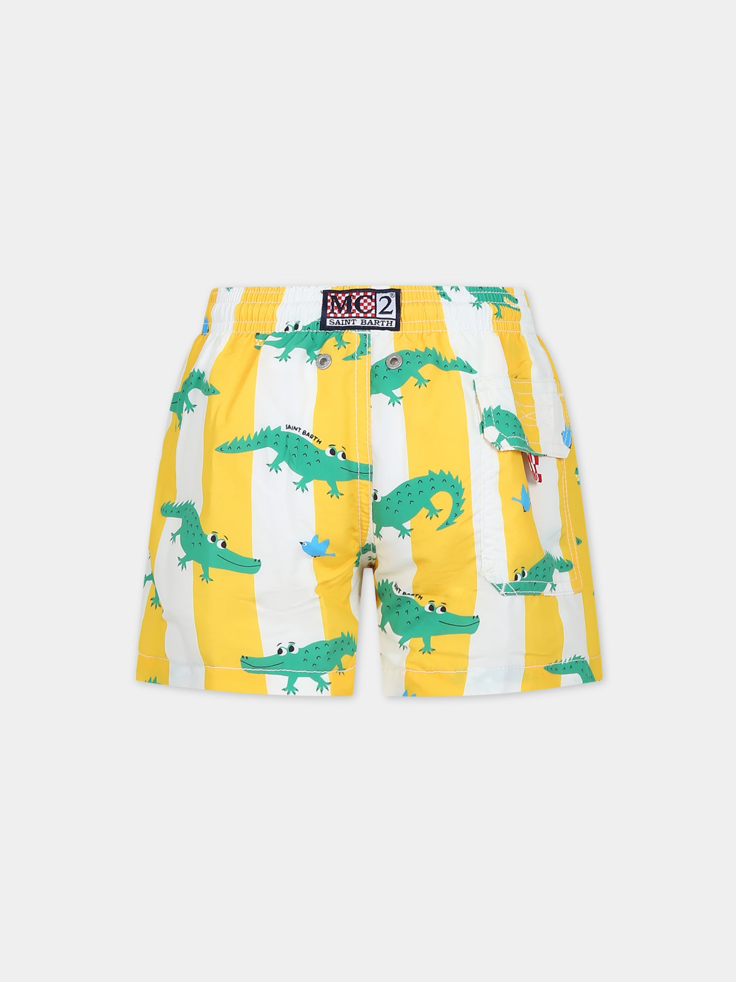 Boxer mare giallo per bambino con stampa coccodrilli,Mc2 Saint Barth,JEA0001 00280F
