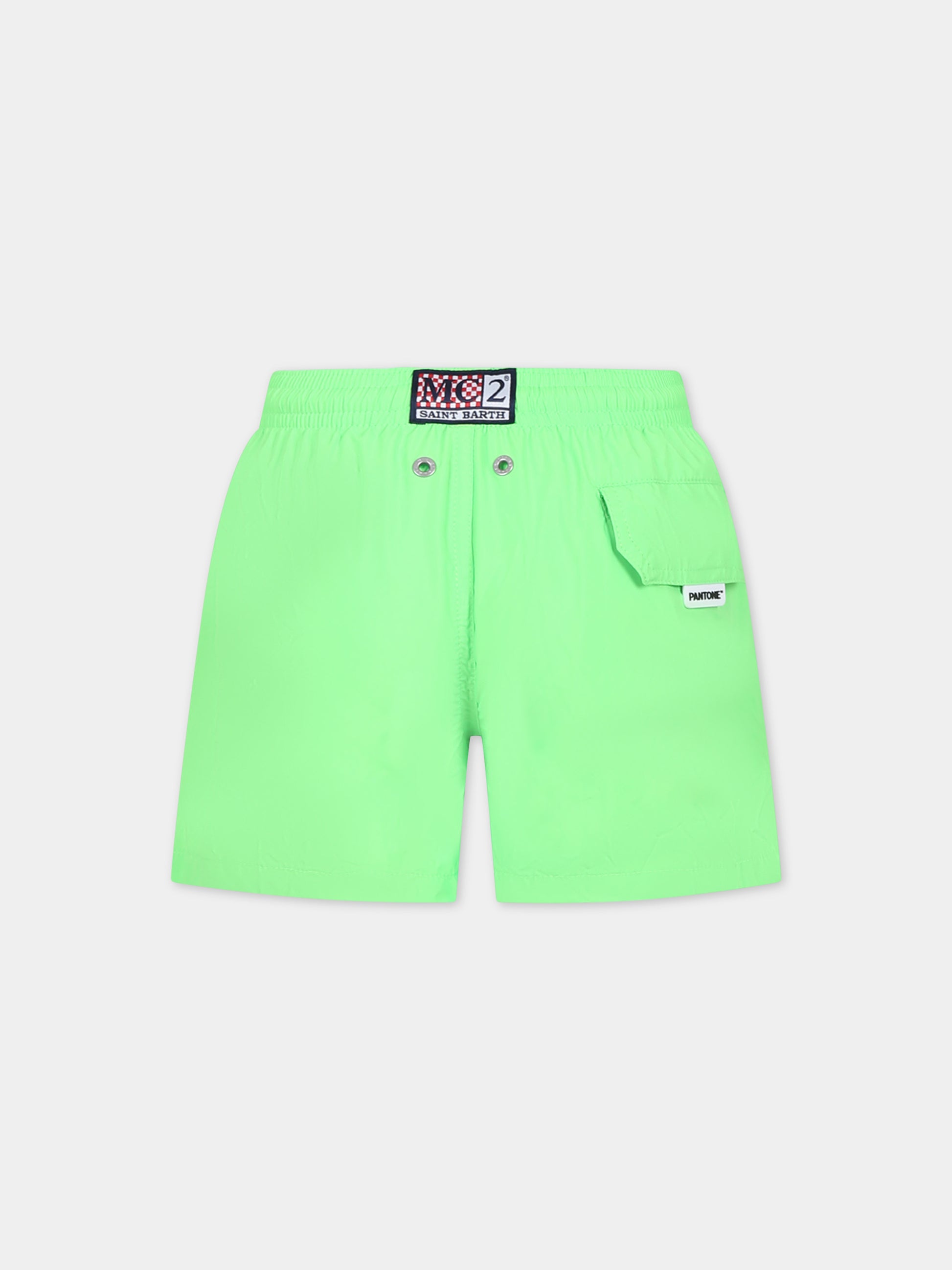 Boxer mare verde per bambino con logo,Mc2 Saint Barth,JEA0012 00119F