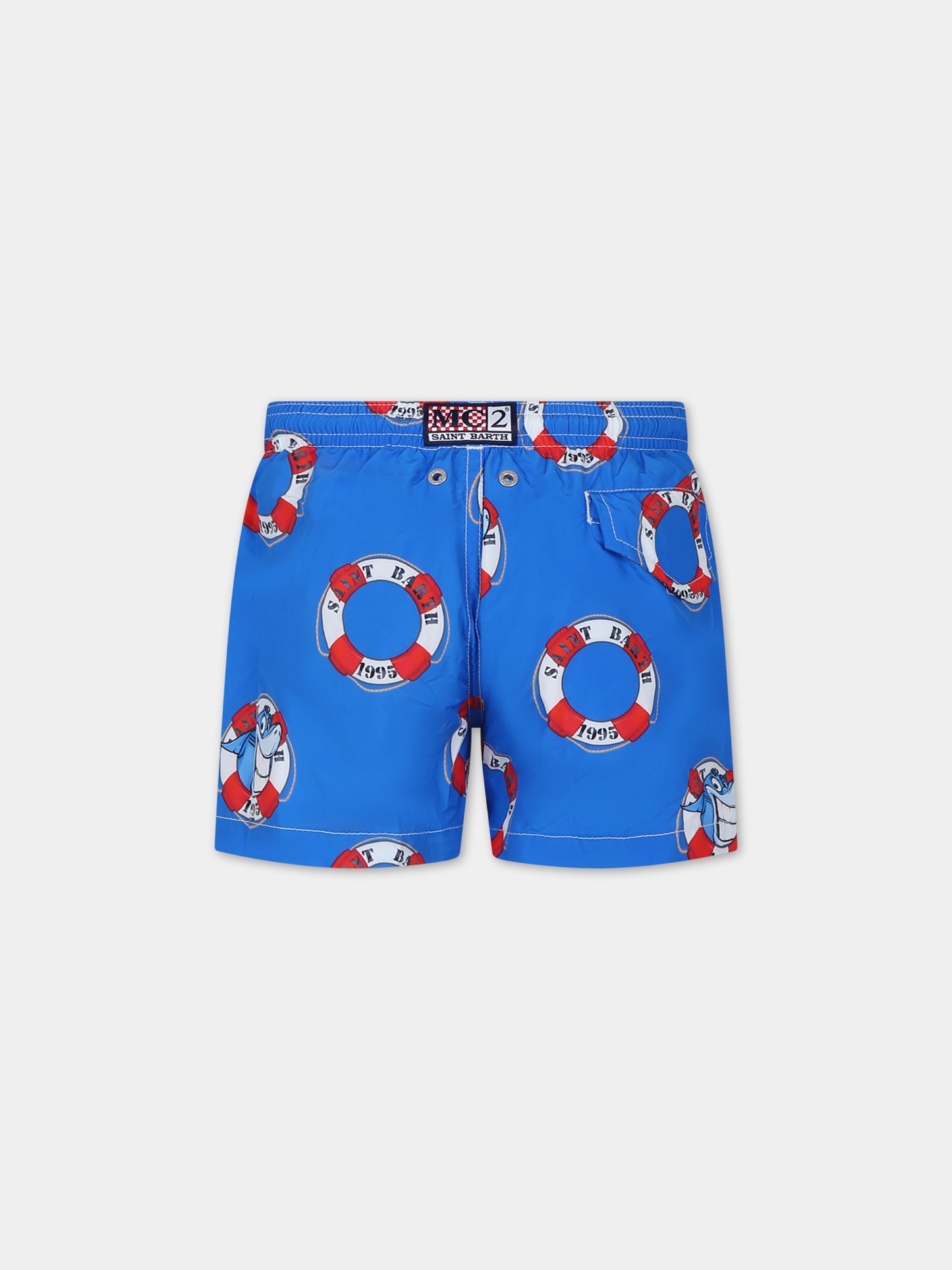 Boxer mare blu per bambino con stampa squalo,Mc2 Saint Barth,JEA0004 03158F