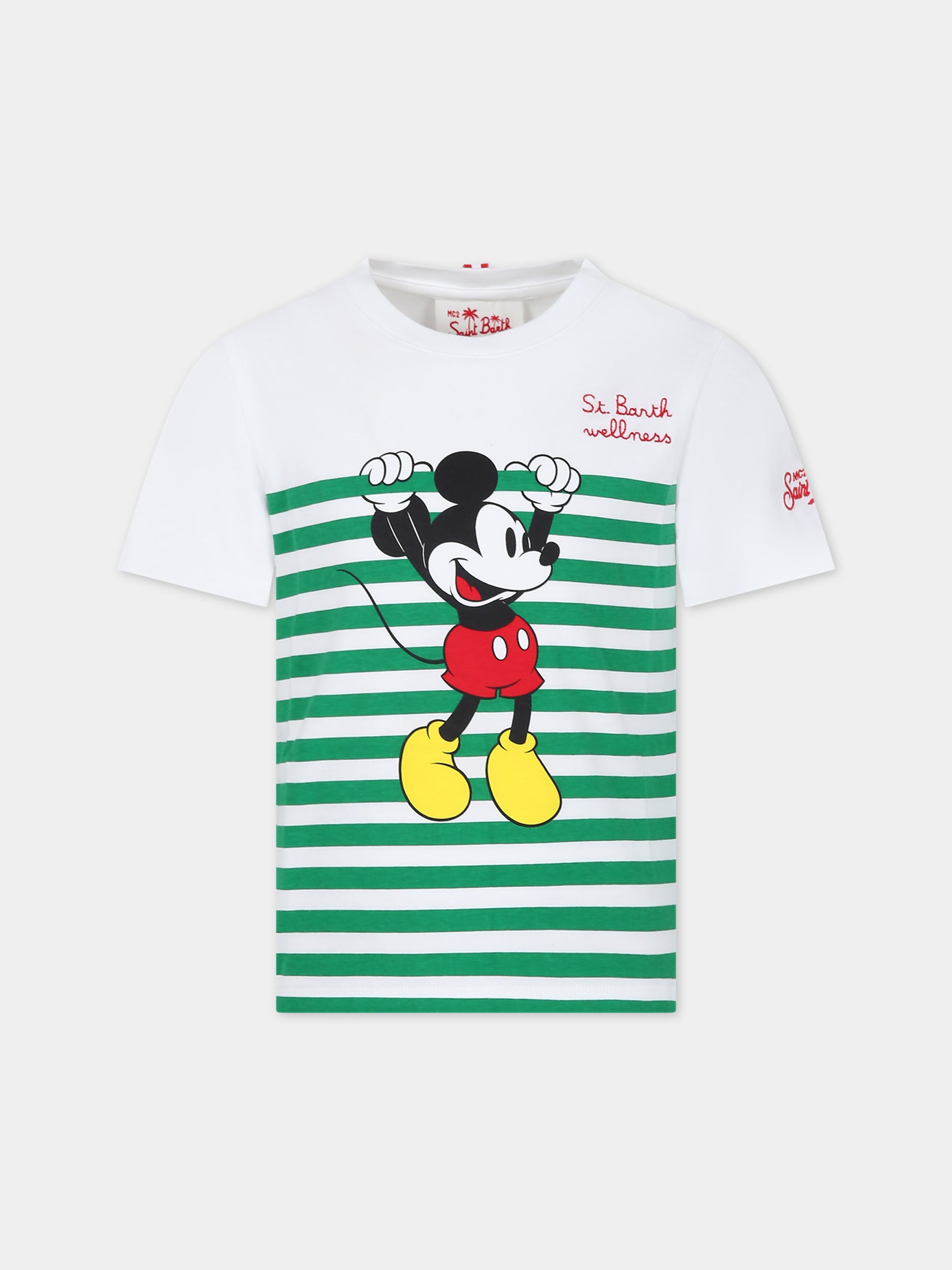 T-shitrt bianca per bambino con Topolino,Mc2 Saint Barth,TSH0001 00601F