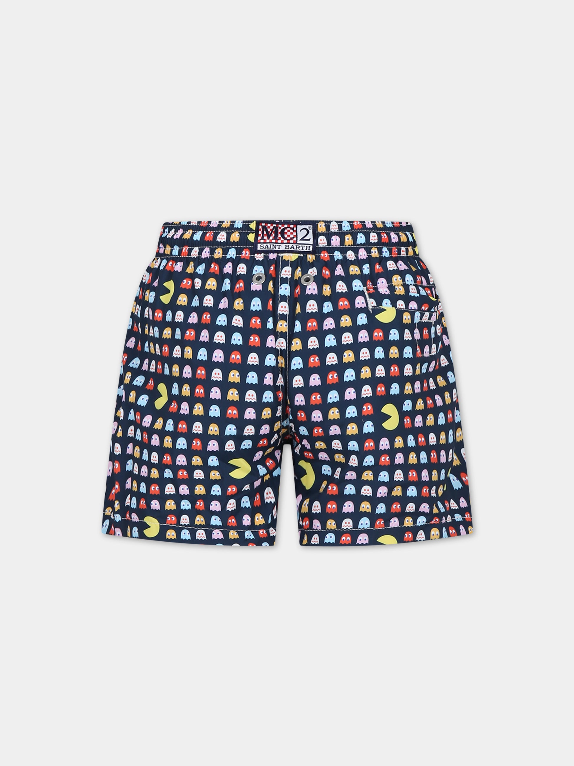 Boxer mare blu per bambino con stampa pac man,Mc2 Saint Barth,JEA0004 02775F