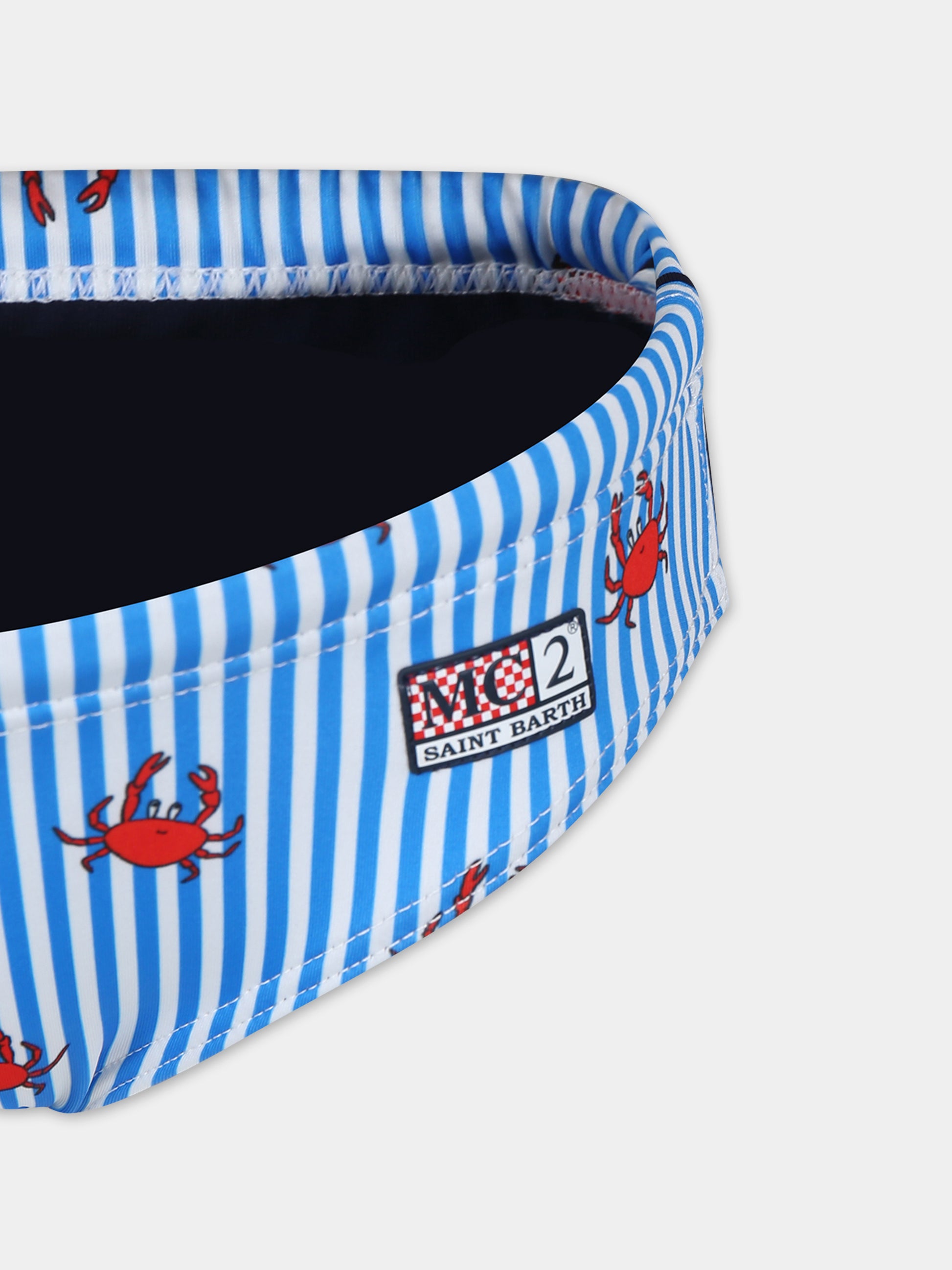 Slip mare azzurro per bambino con stampa granchi,Mc2 Saint Barth,BIL0001 03216F