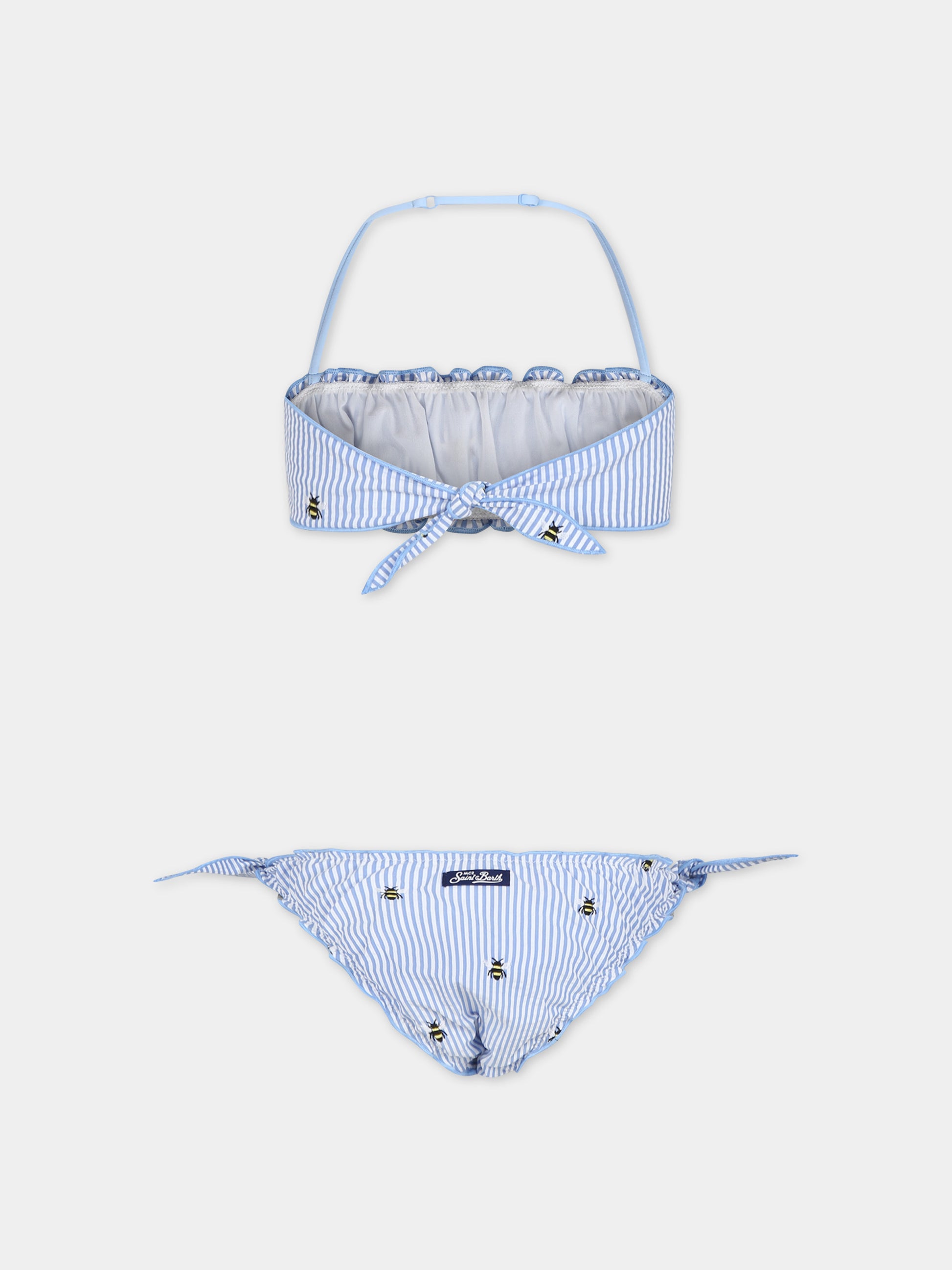 Bikini celeste per bambina con api,Mc2 Saint Barth,EMY0003 00325F