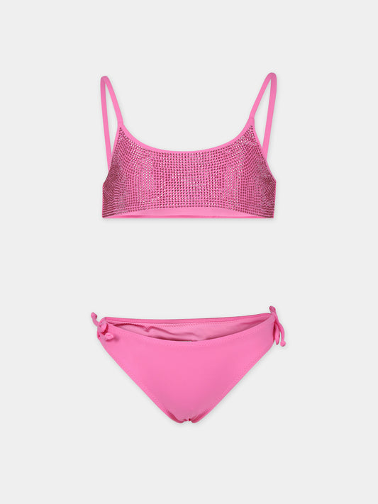 Bikini fucsia per bambina con strass,Mc2 Saint Barth,JAI0001 00990F