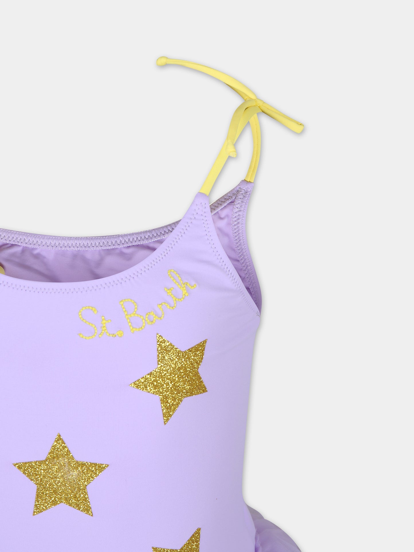 Costume intero viola per bambina con stelle,Mc2 Saint Barth,DANC0001 01059F