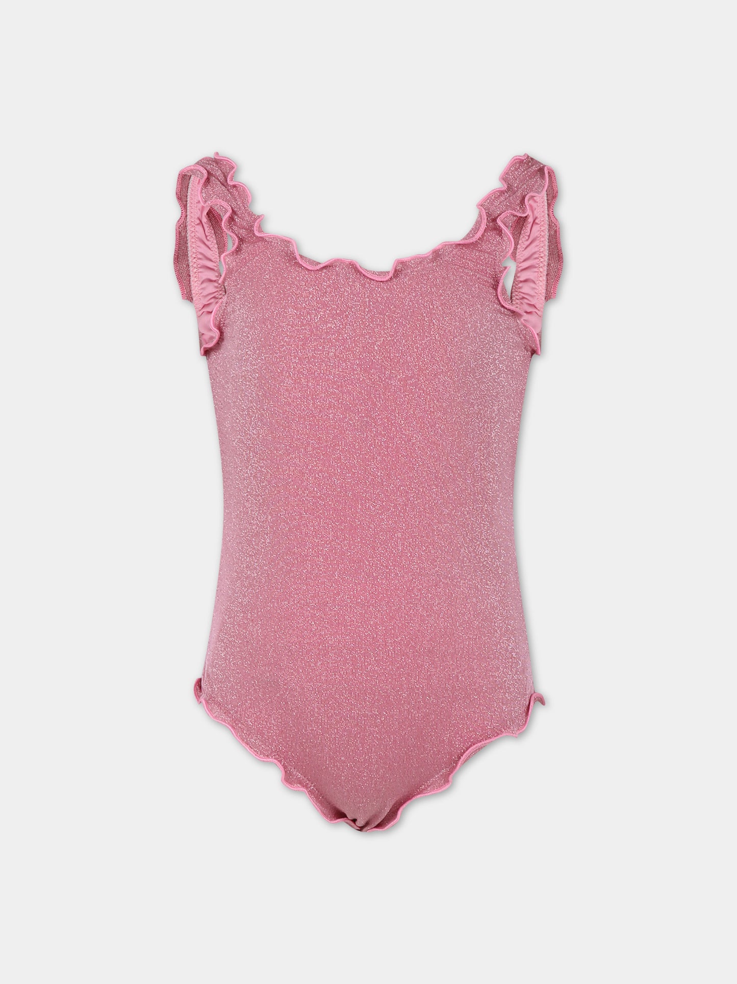 Costume intero fucsia per bambina con logo,Mc2 Saint Barth,CLIO001 00339F