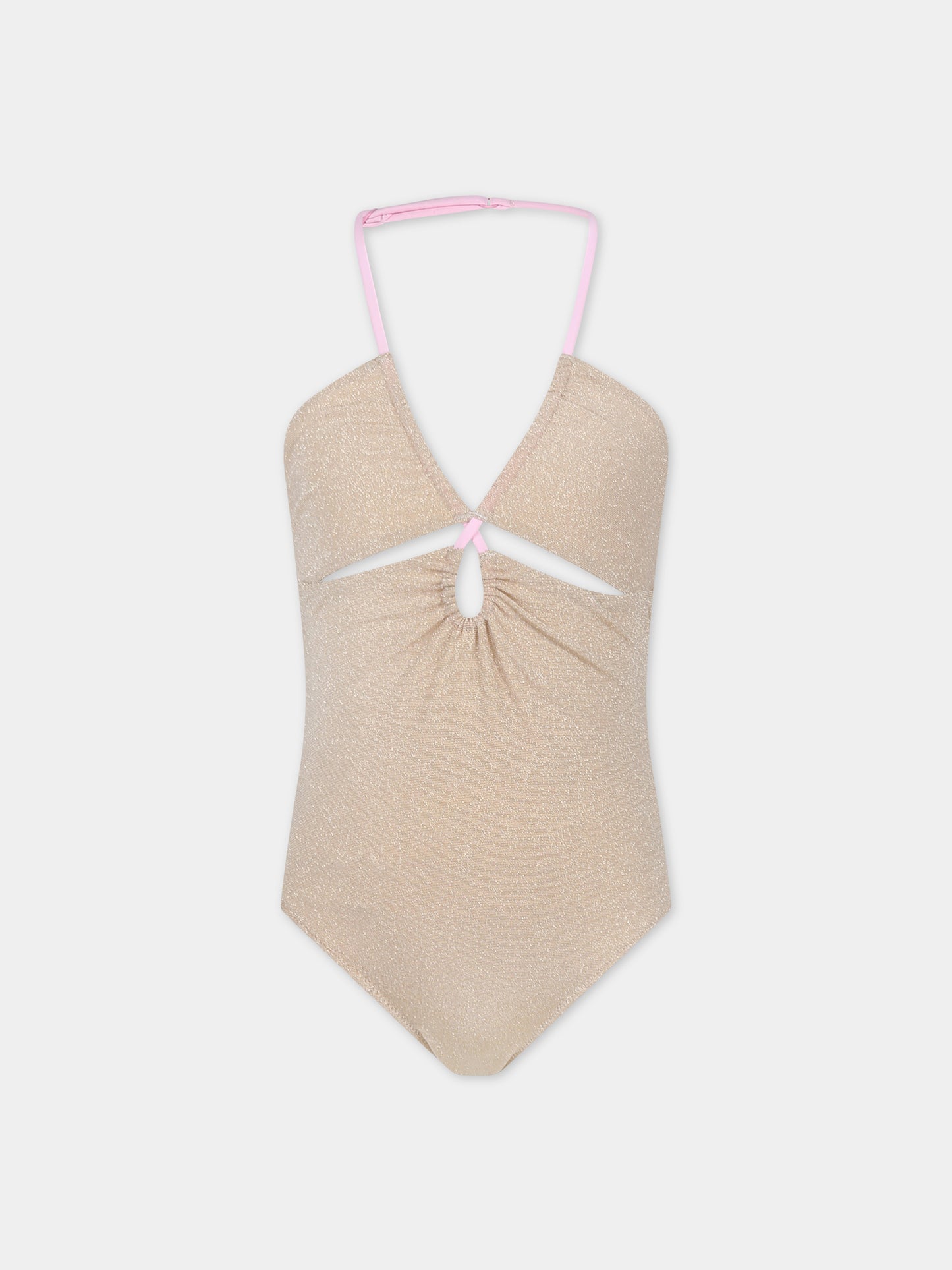 Costume oro per bambina con logo,Mc2 Saint Barth,KNS0002 00340F