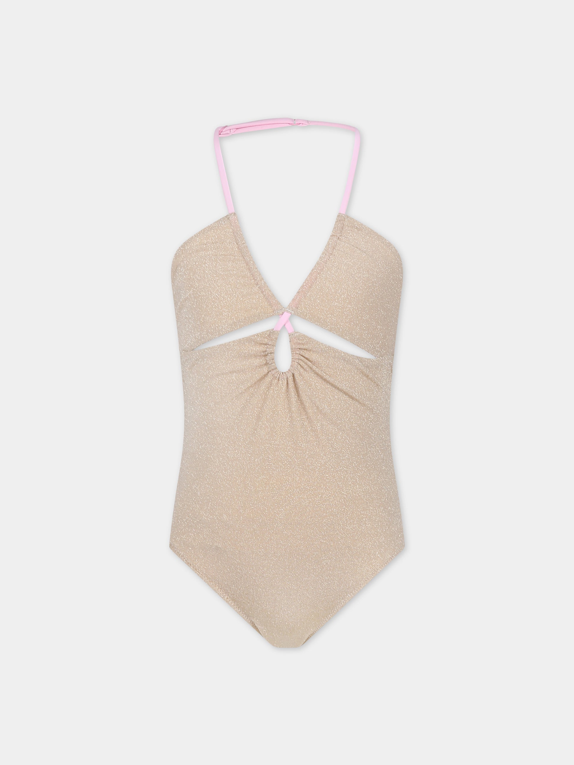 Costume oro per bambina con logo,Mc2 Saint Barth,KNS0002 00340F