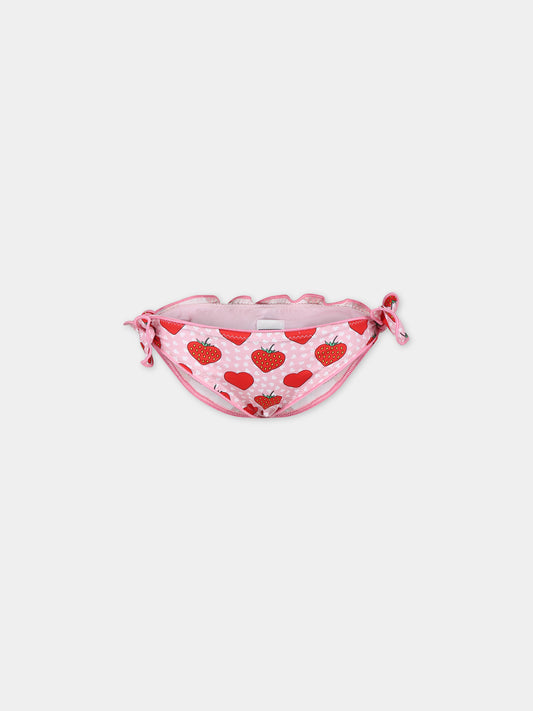 Slip mare rosa per bambina con fragole e cuori,Mc2 Saint Barth,CRIC001 00543F