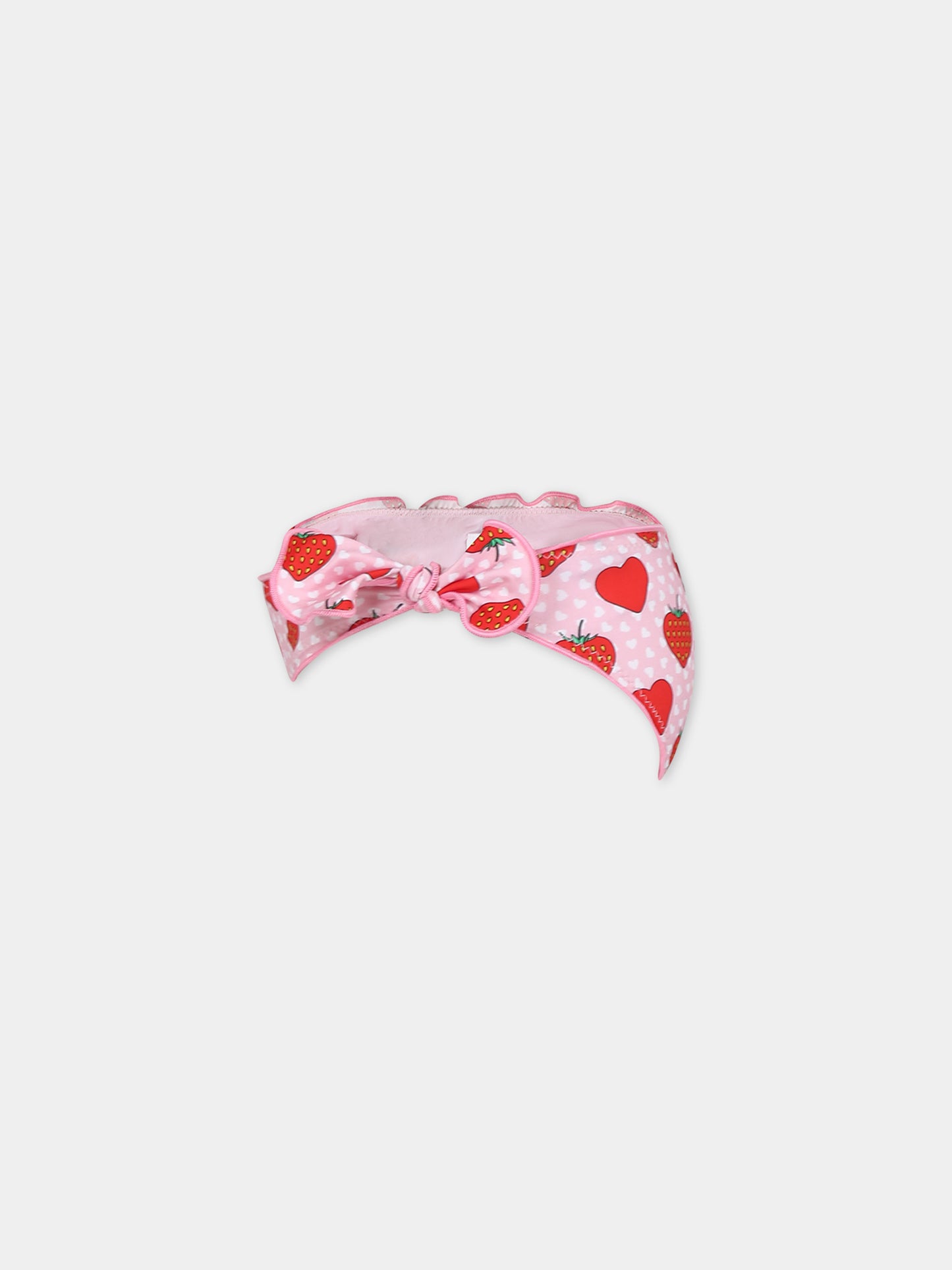 Slip mare rosa per bambina con fragole e cuori,Mc2 Saint Barth,CRIC001 00543F