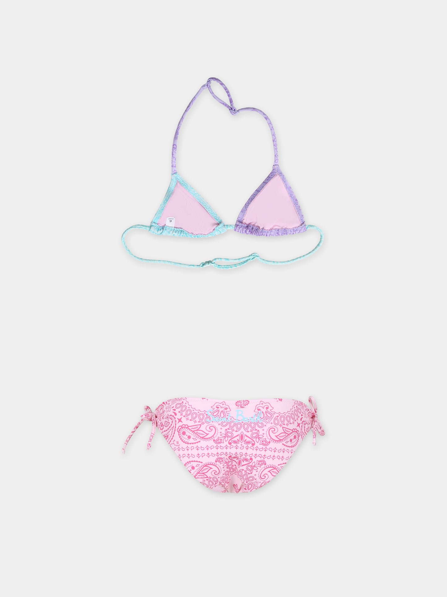 Bikini multicolor per bambina con stampa paisley,Mc2 Saint Barth,HOL0001 02894F