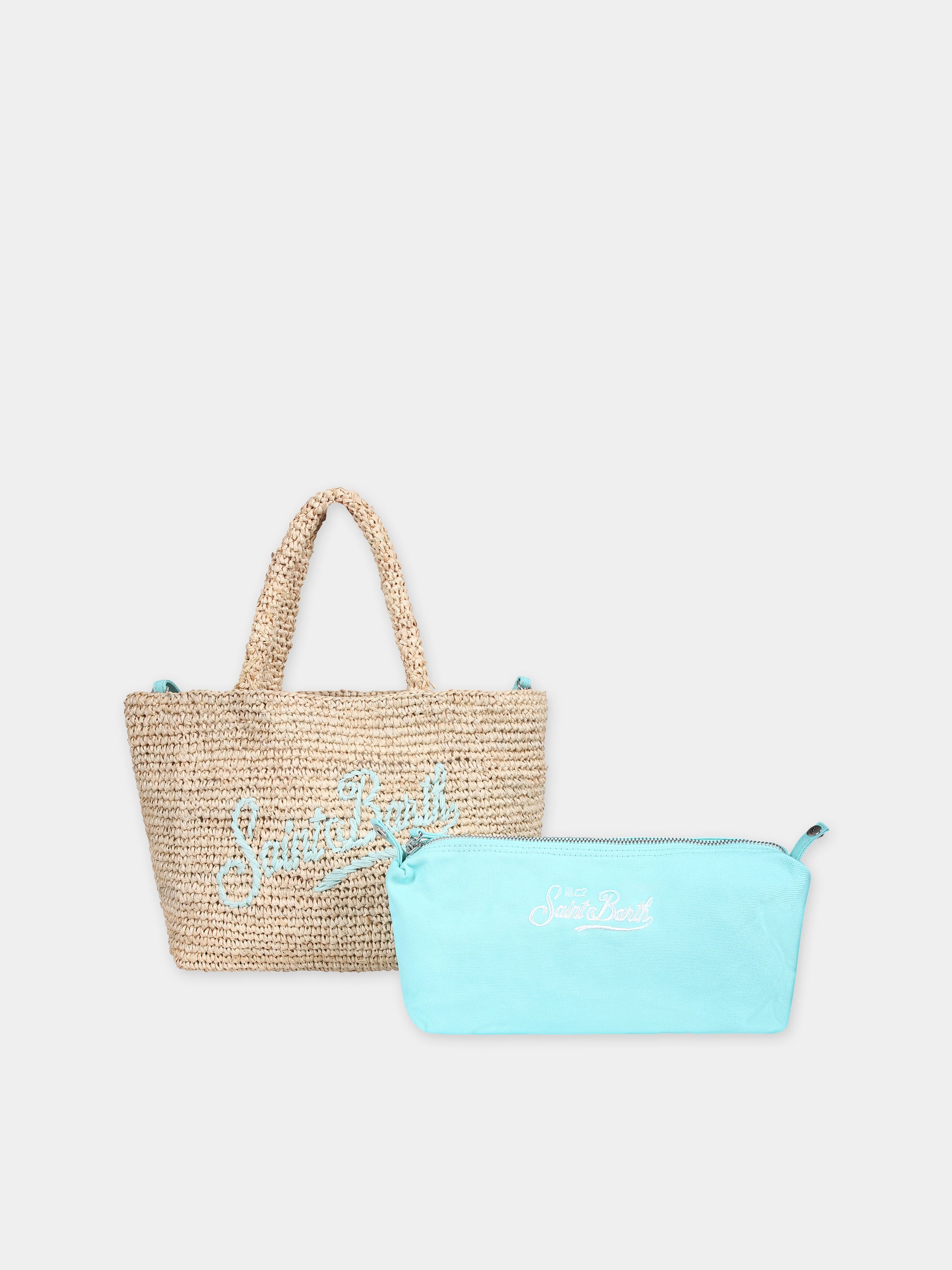 Borsa mare beige per bambina con logo,Mc2 Saint Barth,RAFB002 00249F