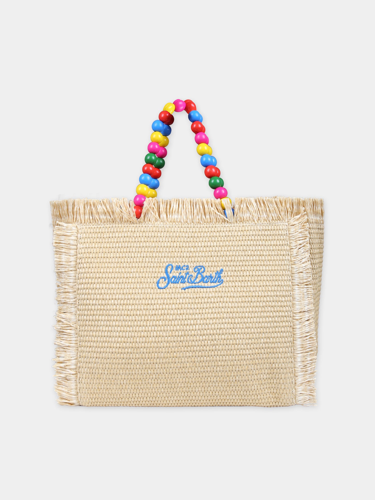 Borsa mare beige per bambina con logo,Mc2 Saint Barth,COL0017 00386F