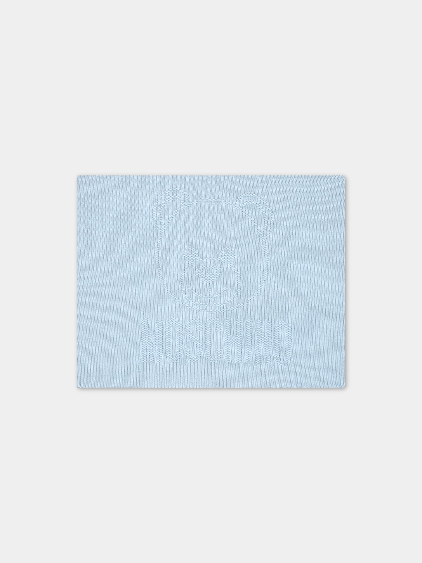 Coperta celeste per neonato con Teddy Bear,Moschino Kids,MUB00B LHE1340304