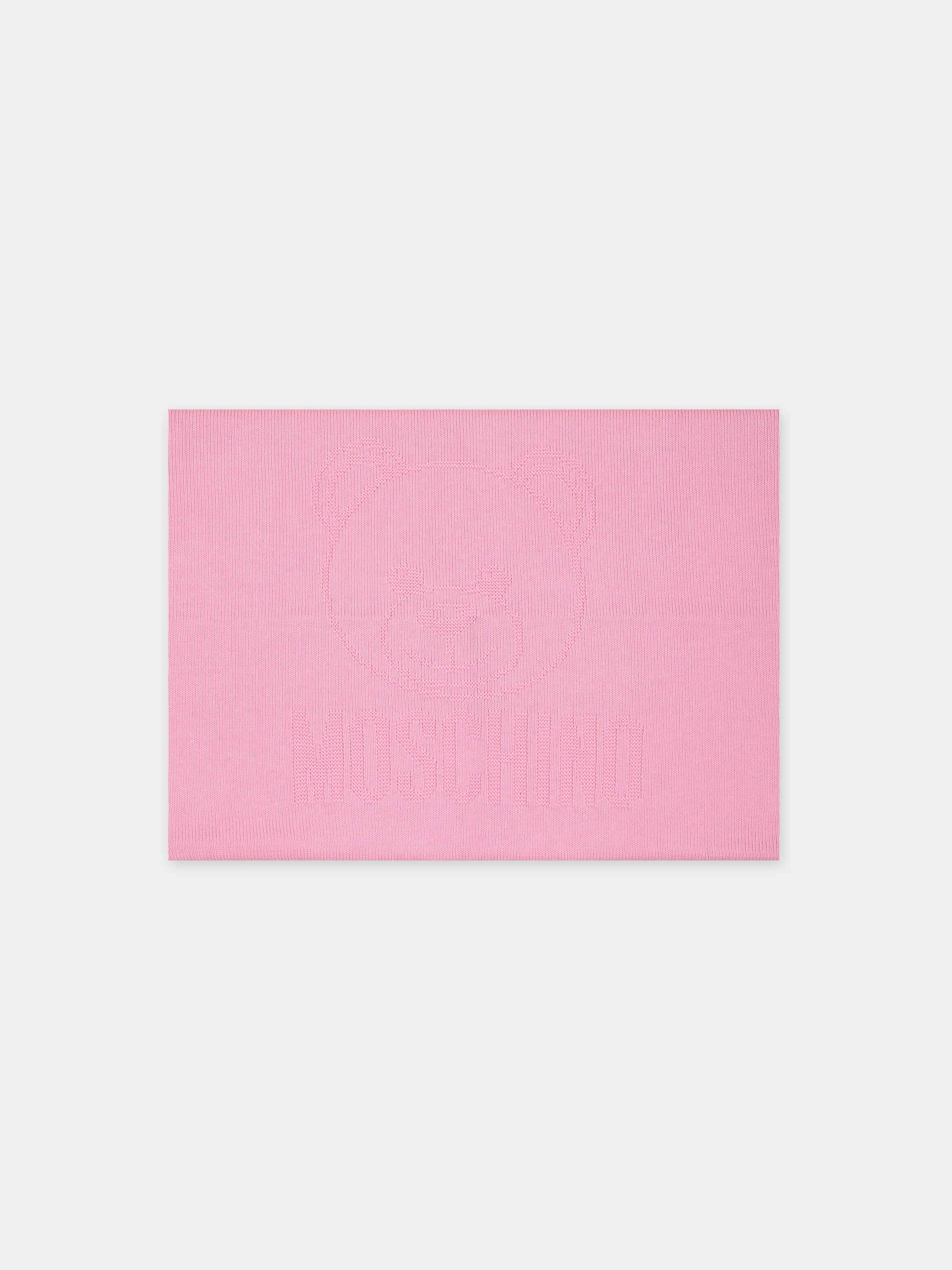 Coperta rosa per neonata con Teddy Bear,Moschino Kids,MUB00B LHE13 51473