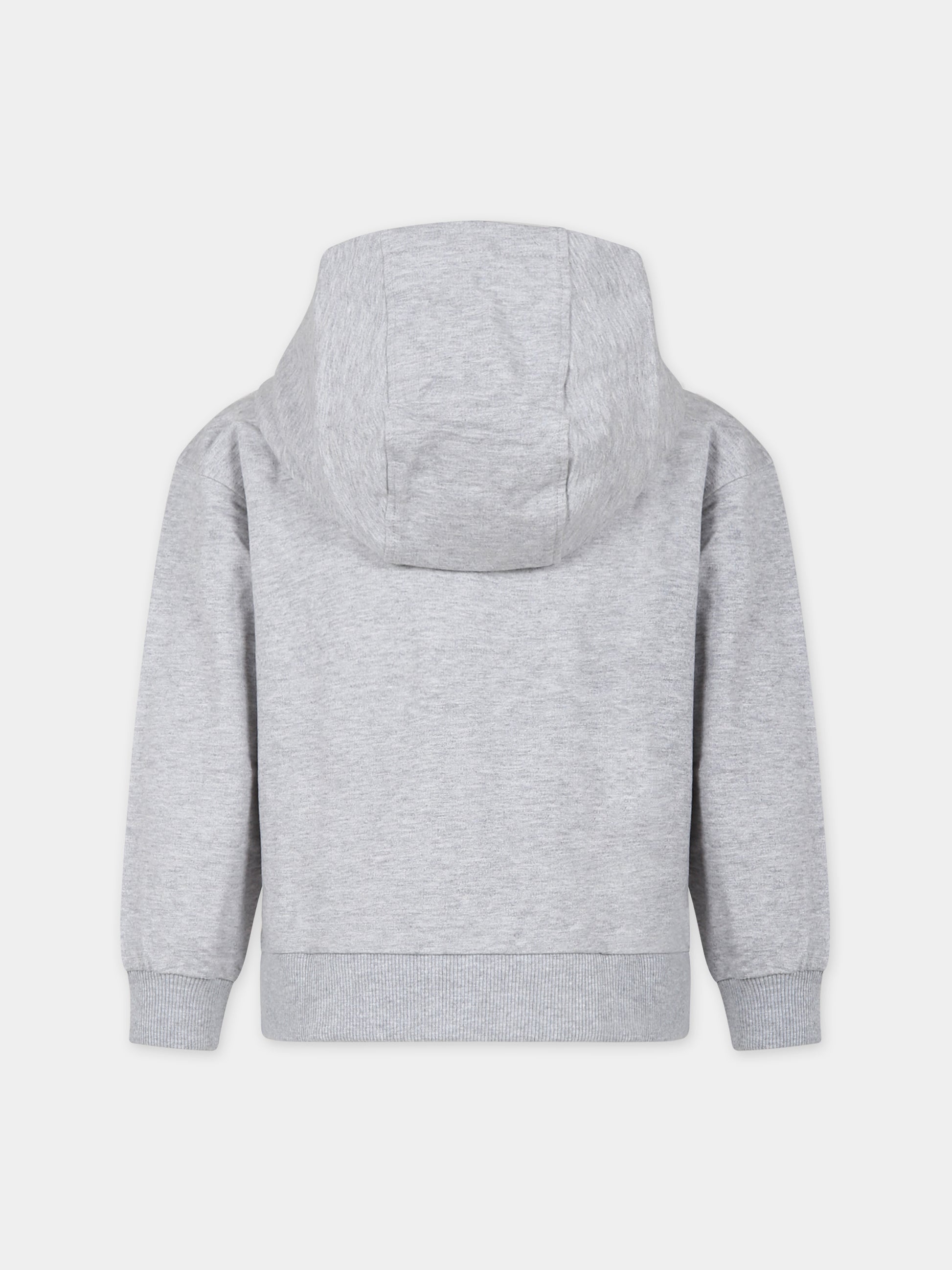 Felpa grigia per bambini con Teddy Bear e logo,Moschino Kids,HUF07F LCA19 60926