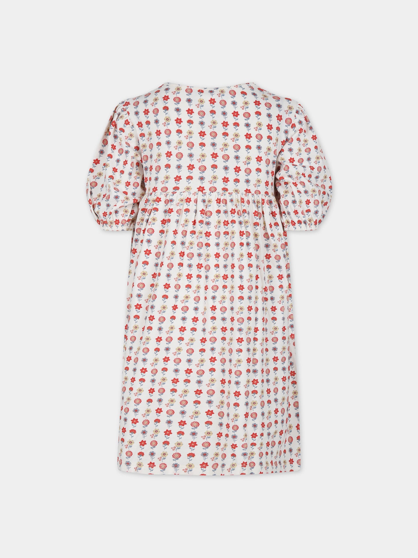Vestito avorio per bambina con stampa fiori,Coco Au Lait,16COCO S027