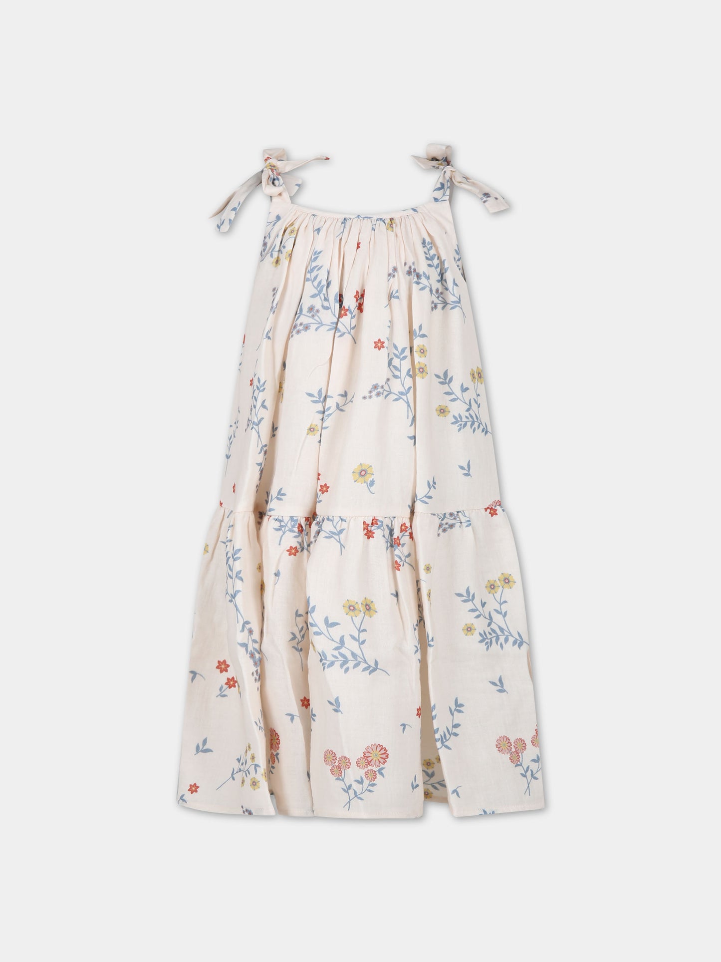 Vestito avorio per bambina con stampa fiori,Coco Au Lait,16COCO S073